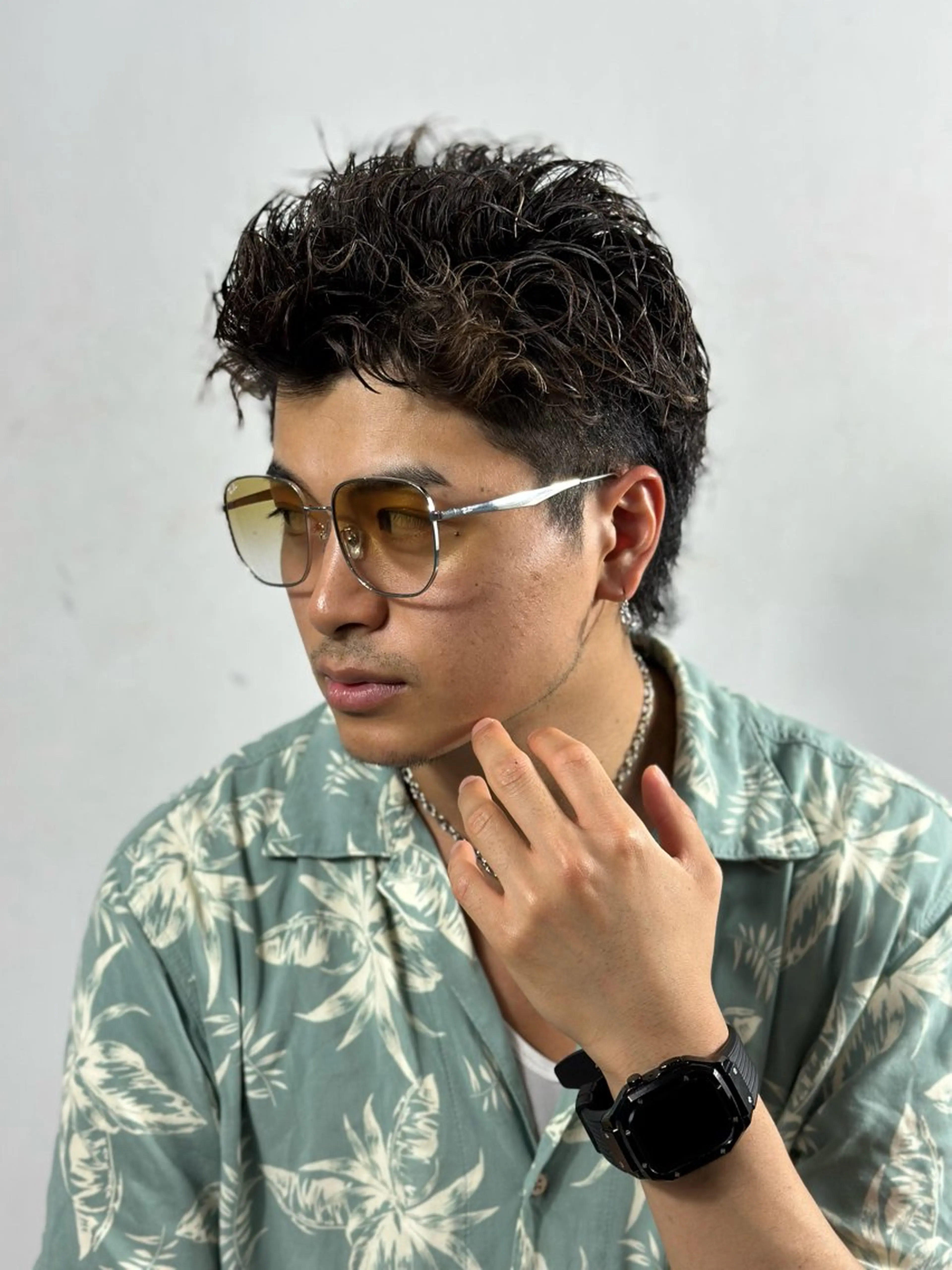 ショート パーマ メンズ 浅見 天翔のヘアスタイル