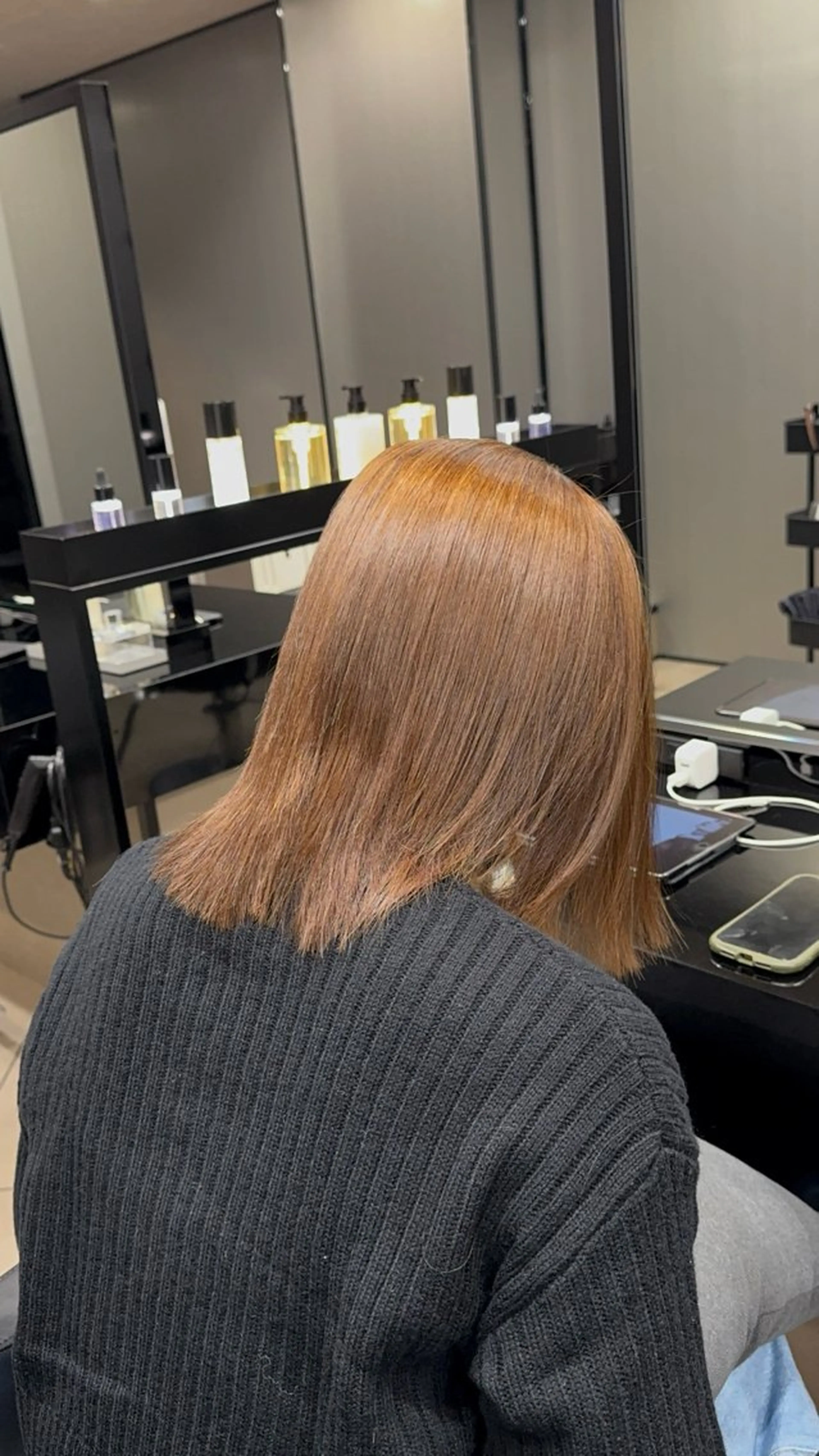 ミディアム ヘアカラー 池田 龍生のヘアスタイル