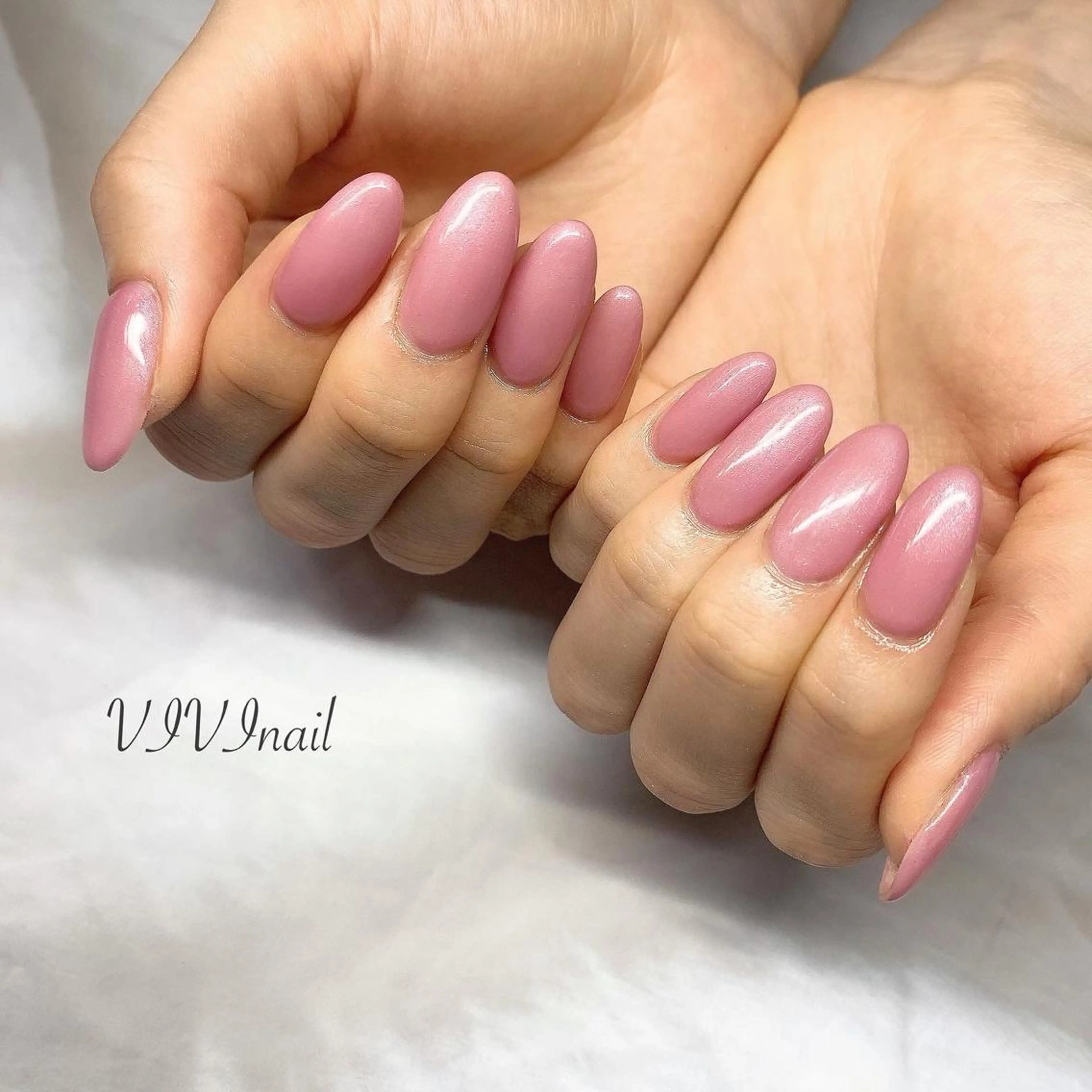 ネイル ワンカラーネイル ピンク ハンドネイル vivi nailのネイルデザイン