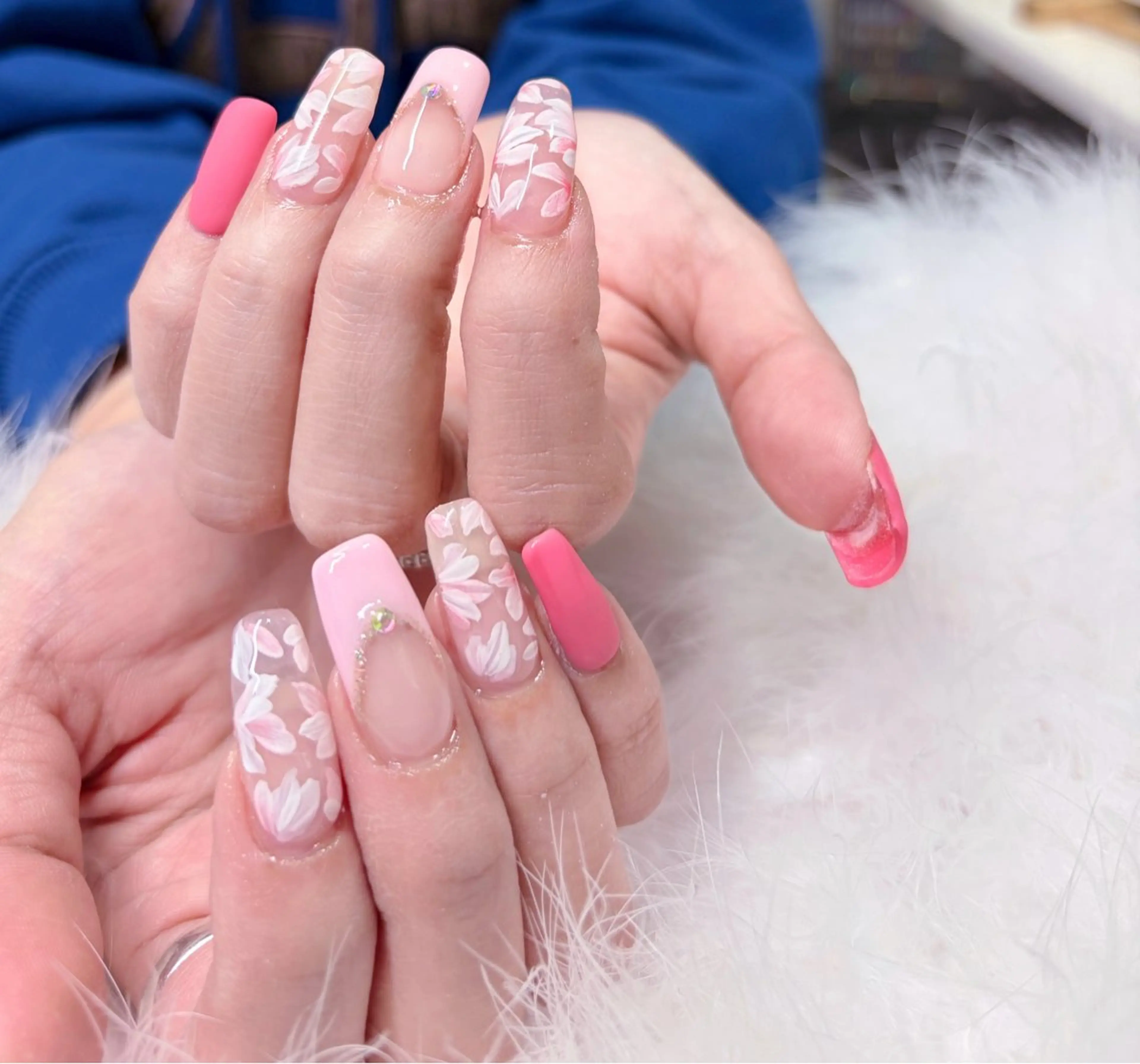 ネイル チークネイル 桜ネイル 長さ出し フットネイル フレンチネイル ビューティー ネイルのネイルデザイン