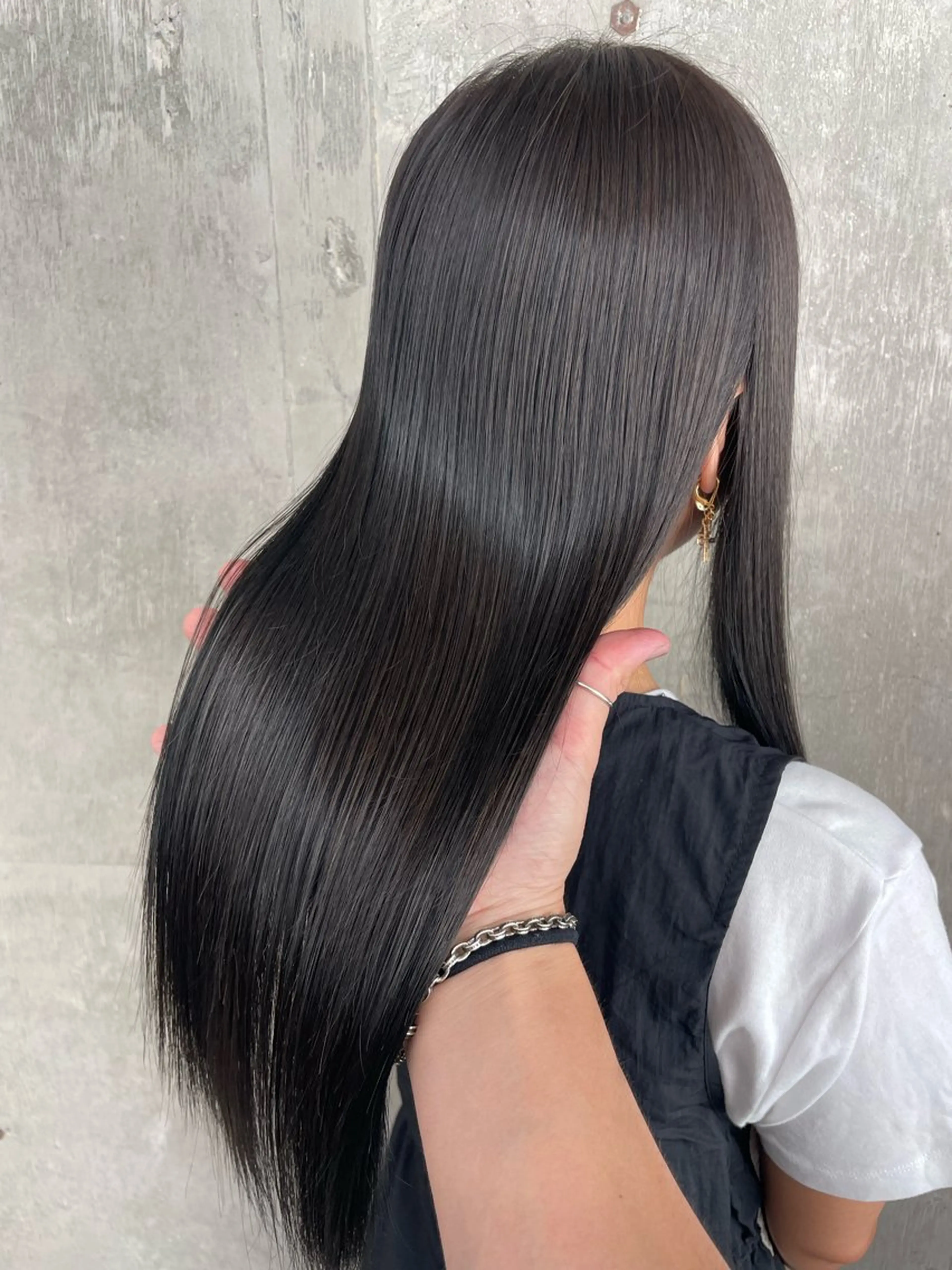 ロング カラー パーマ 伸ばしかけ 縮毛矯正 酸性ストレート ストレートパーマ 縮毛矯正 トリートメント 江上拓郎/ショート /酸性ストレートのヘアスタイル