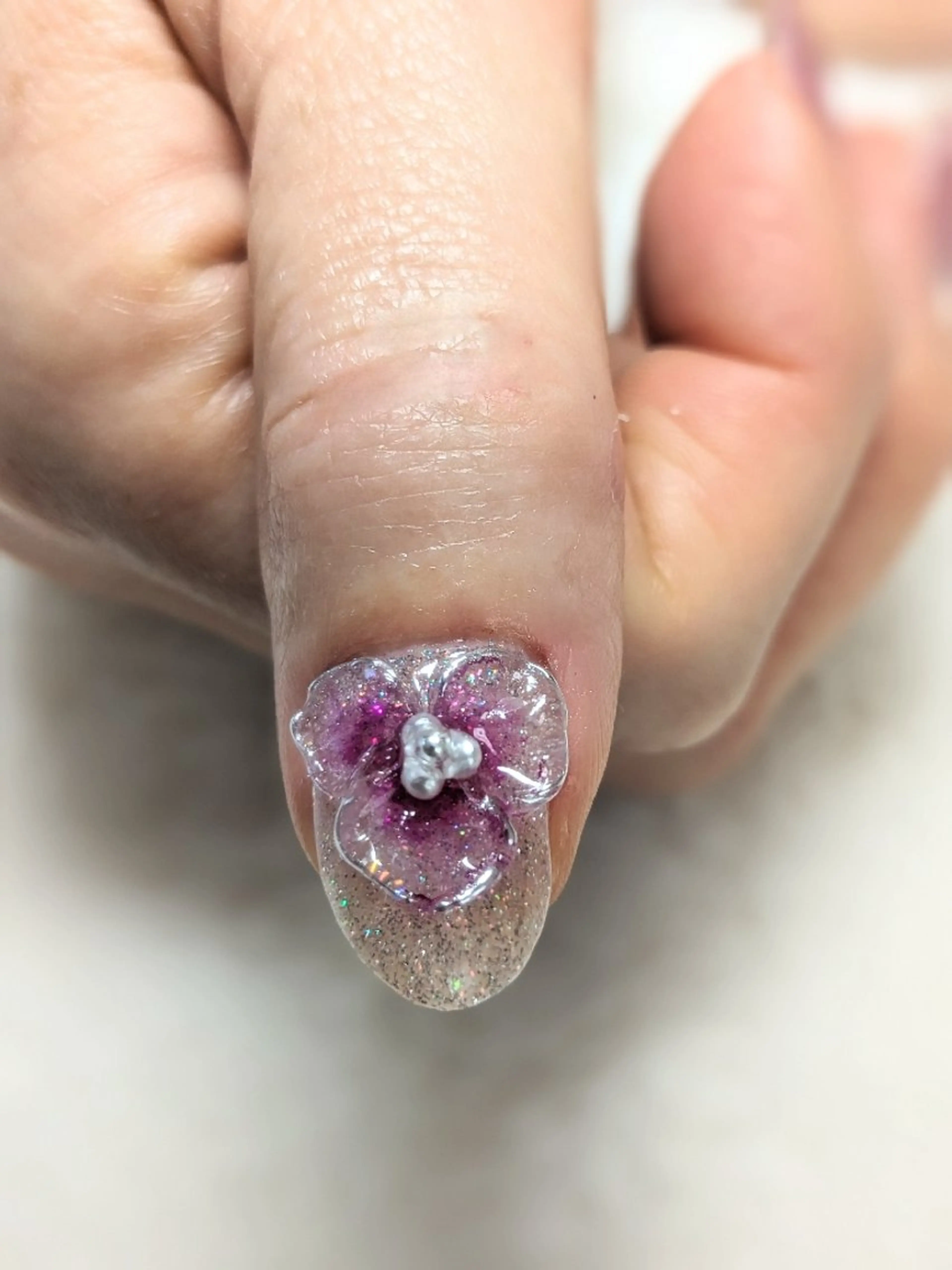 ネイル クリアネイル 春ネイル Pureru✨ 🌹yukoのネイルデザイン