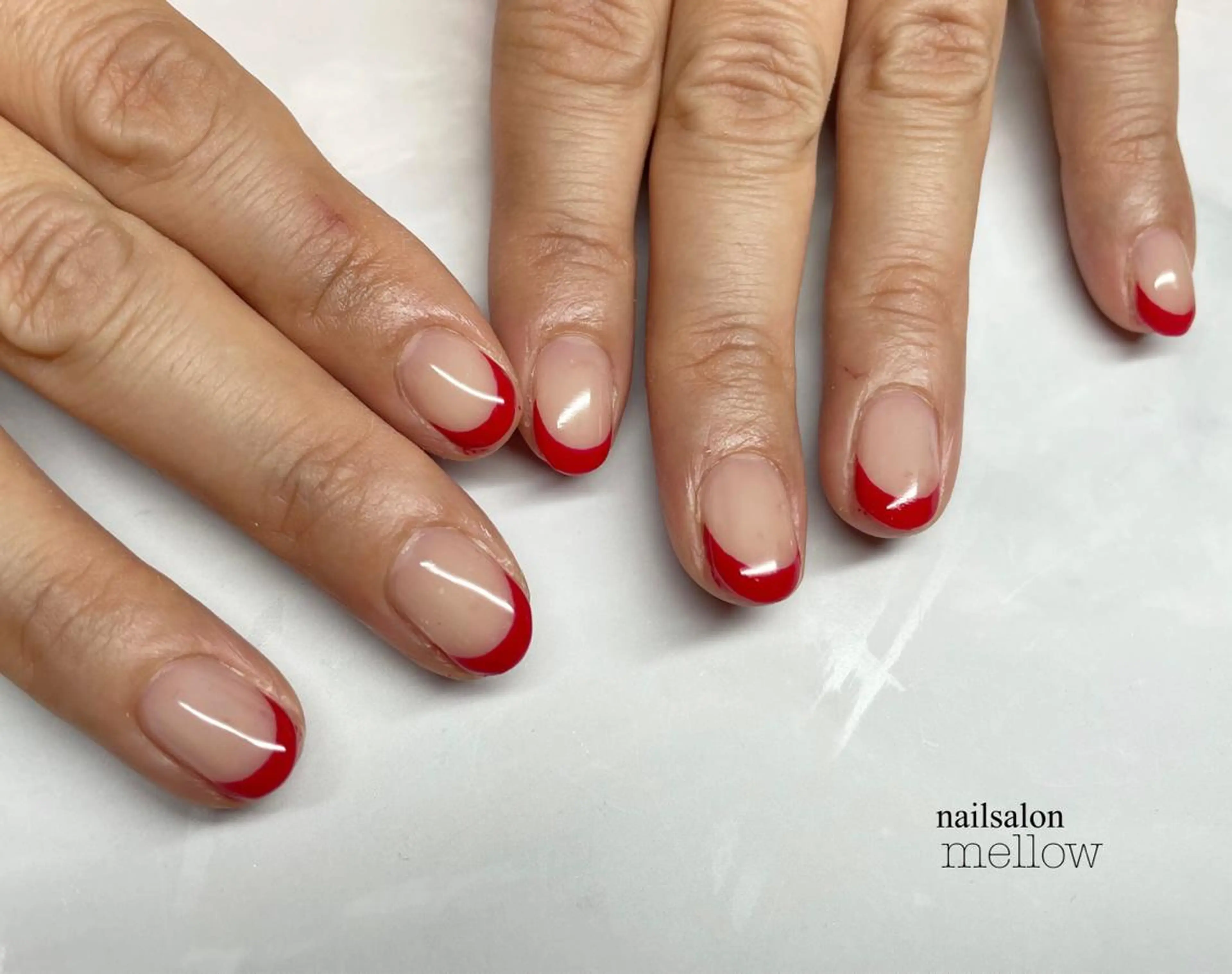 ネイル フレンチネイル 赤色 大山 浩美のネイルデザイン