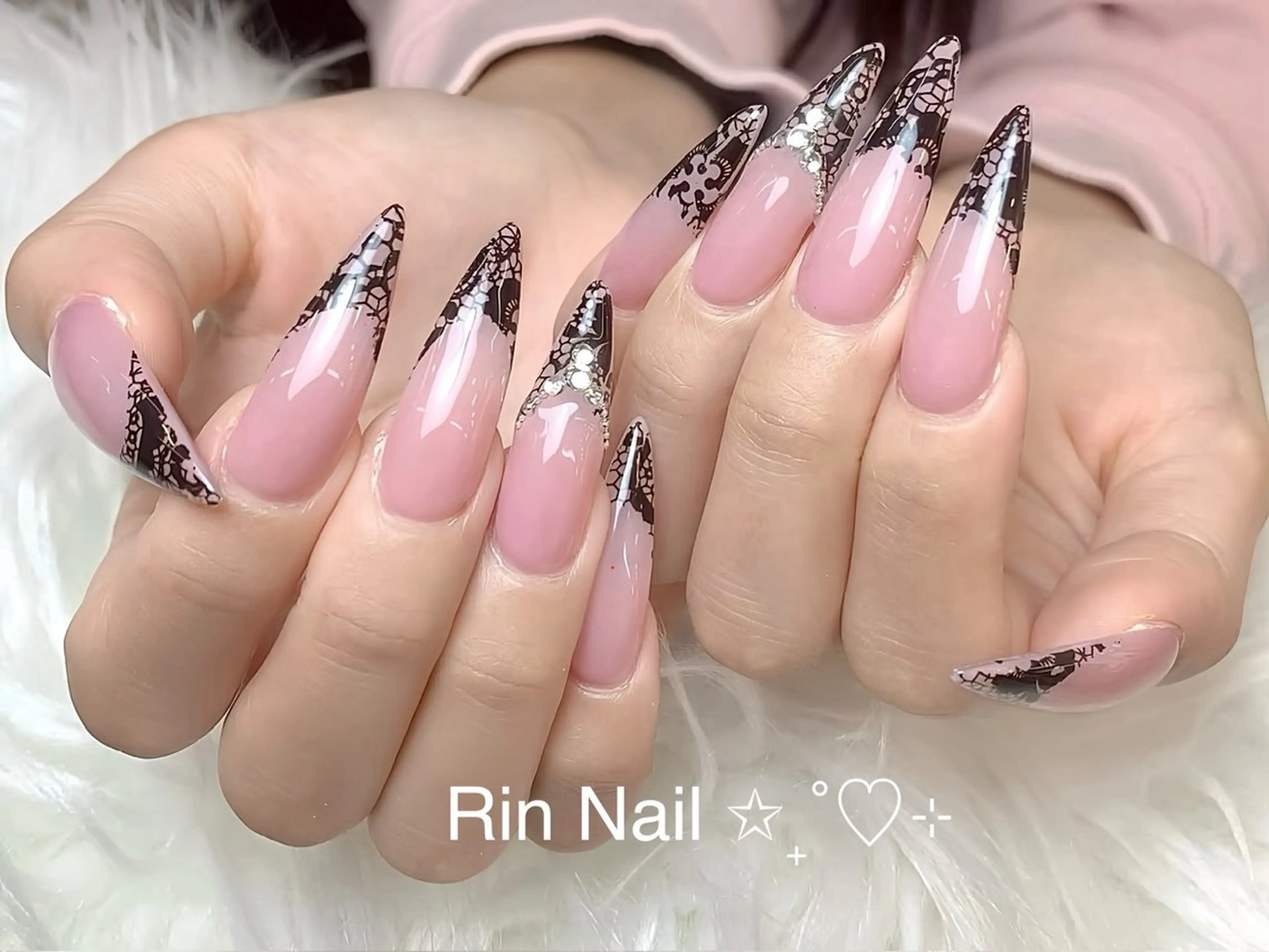 ネイル アートネイル ロングネイル ニュアンスネイル スカルプネイル ネイルチップ ハンドネイル Rin Nail 新大久保店のネイルデザイン