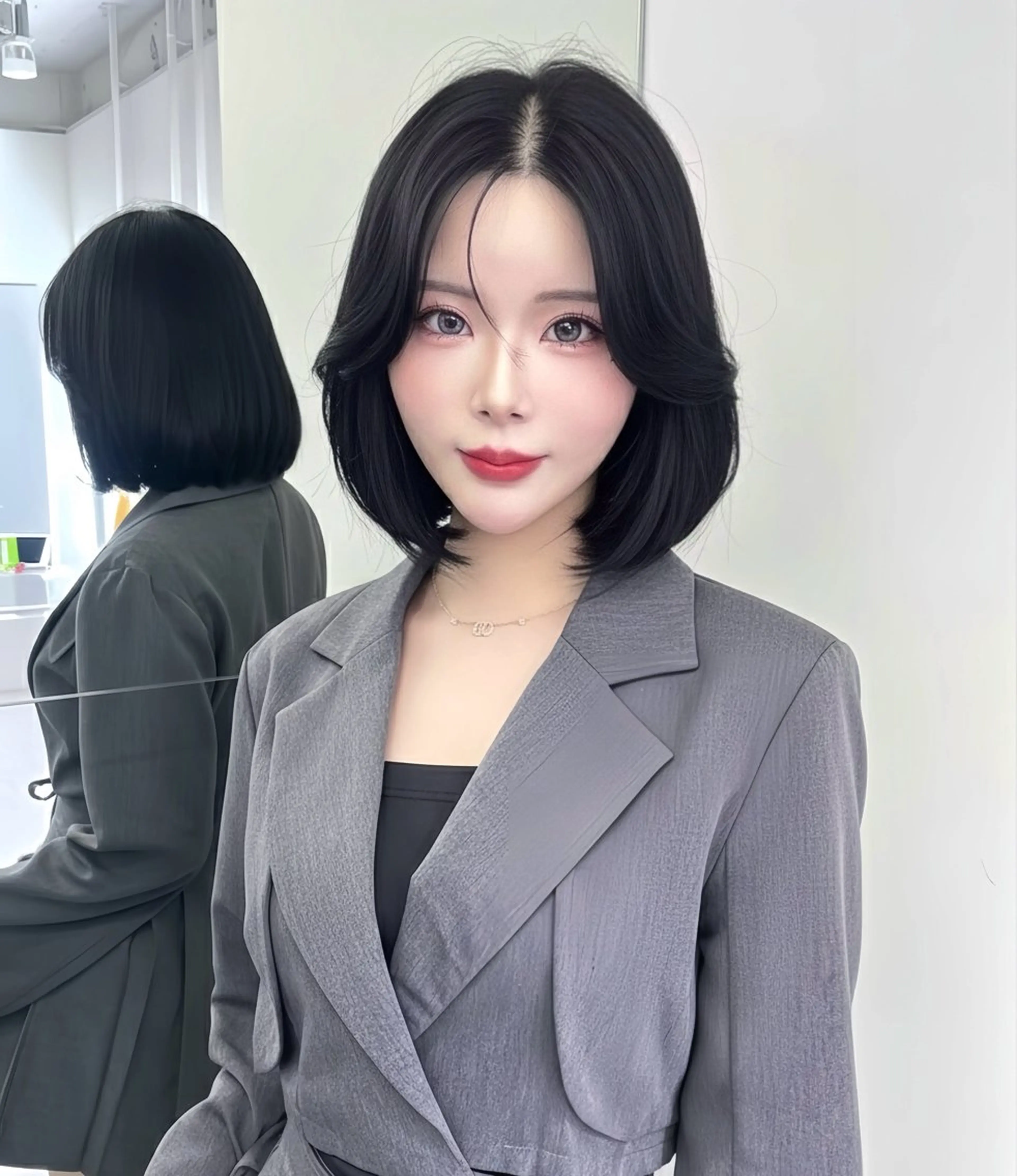 ミディアム カット レイヤー/髪質改善 /透け感カラー/艶髪のヘアスタイル