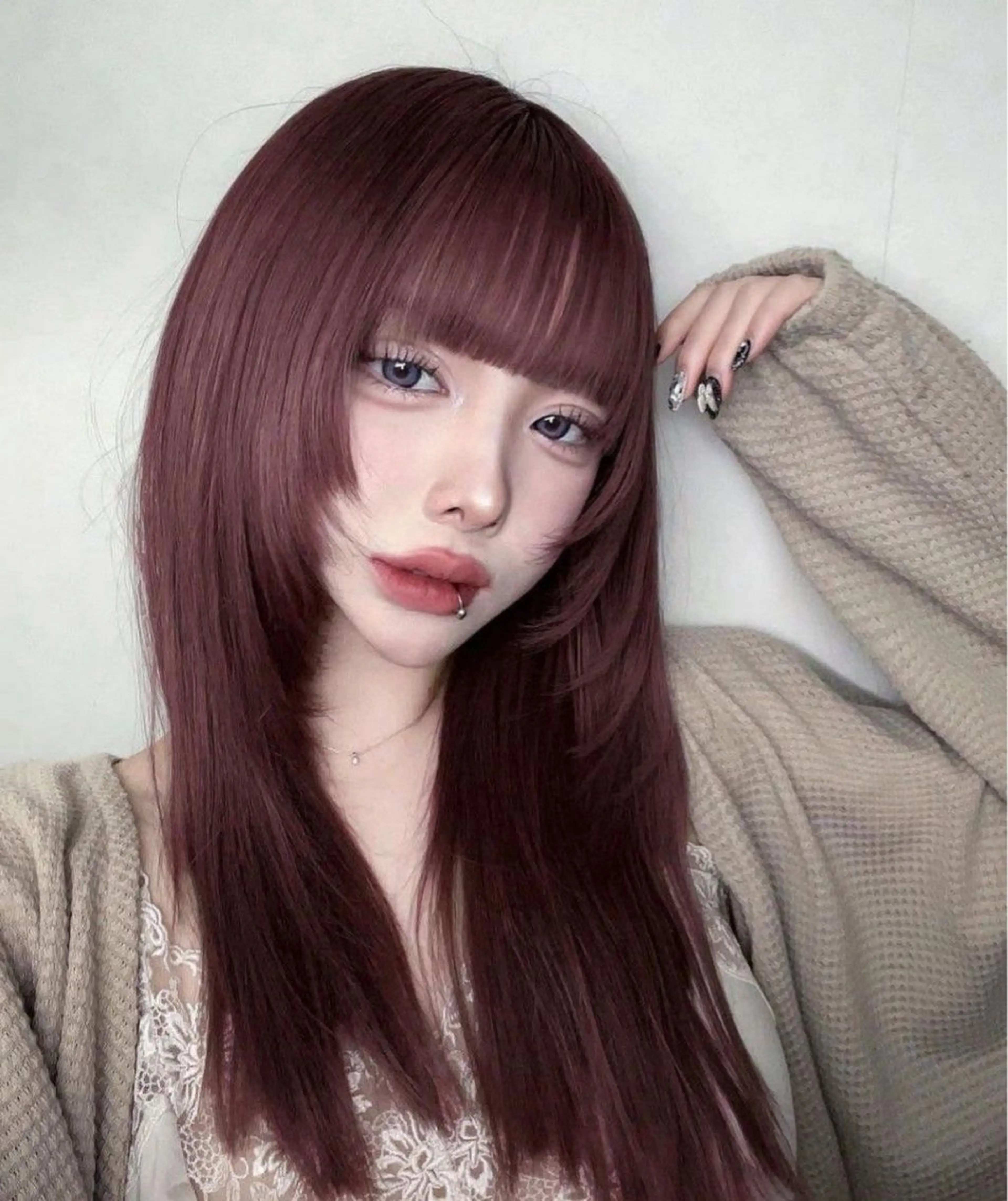 ロング カット トリートメント ヘッドスパ ヘアセット 韓国ガーリー🤍ハイ トーン🤍Ayanaのヘアスタイル