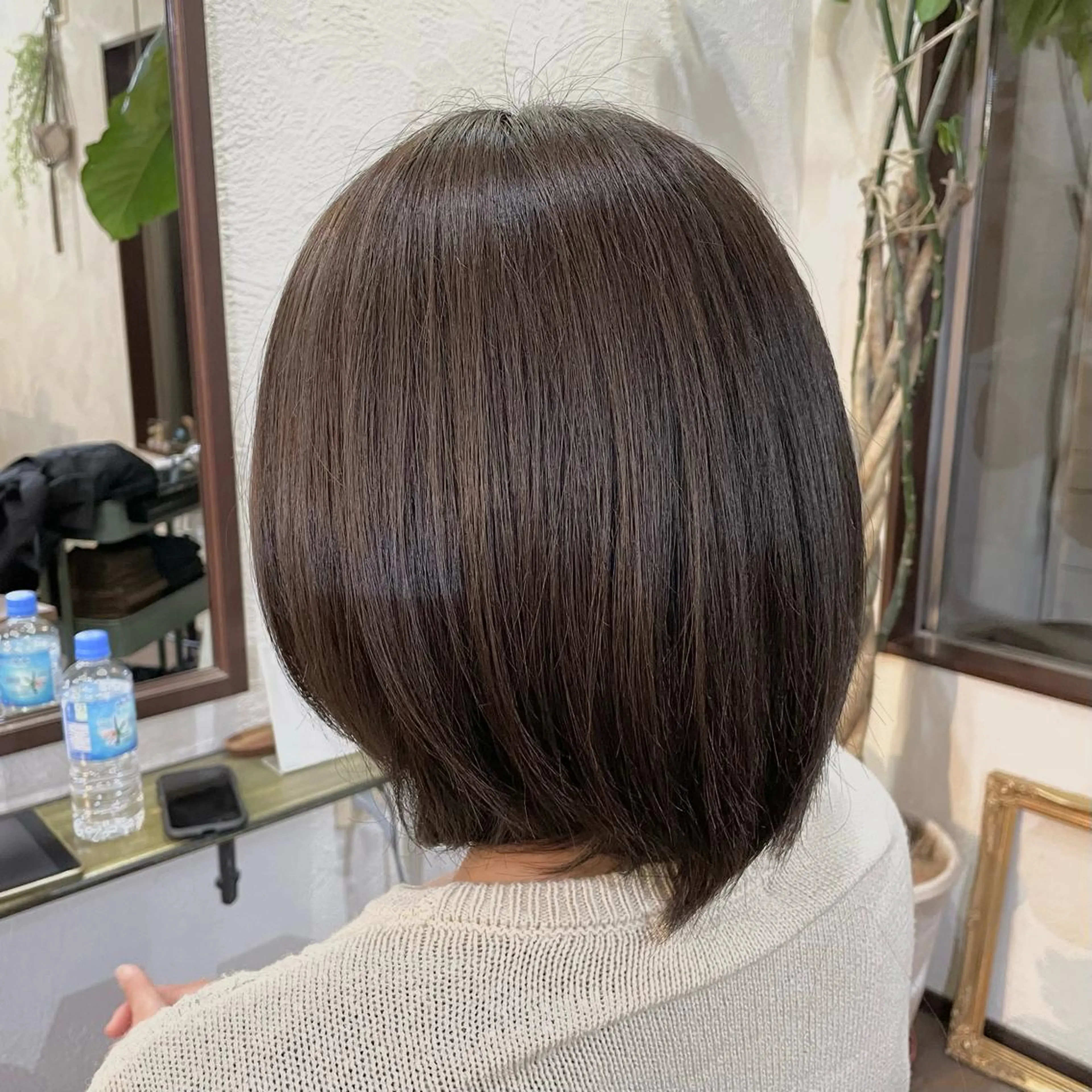 ミディアム カラー グレージュ hair room nico所属・箱守 さやかのヘアスタイル