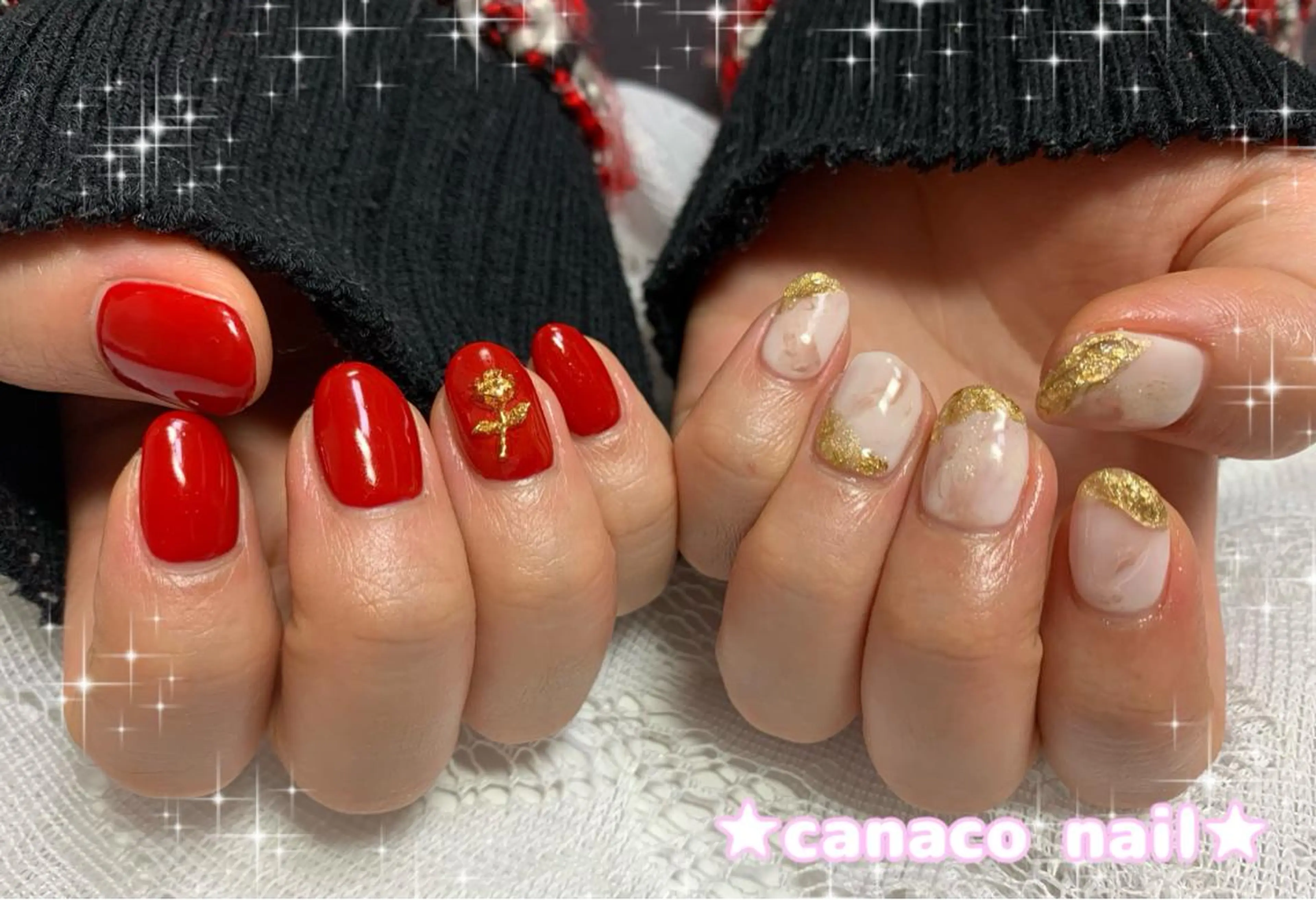 ネイル アートネイル ジェルネイル ニュアンスネイル パラジェル 赤色 ハンドネイル ハンドケア ベテランネイル cnc nailのネイルデザイン
