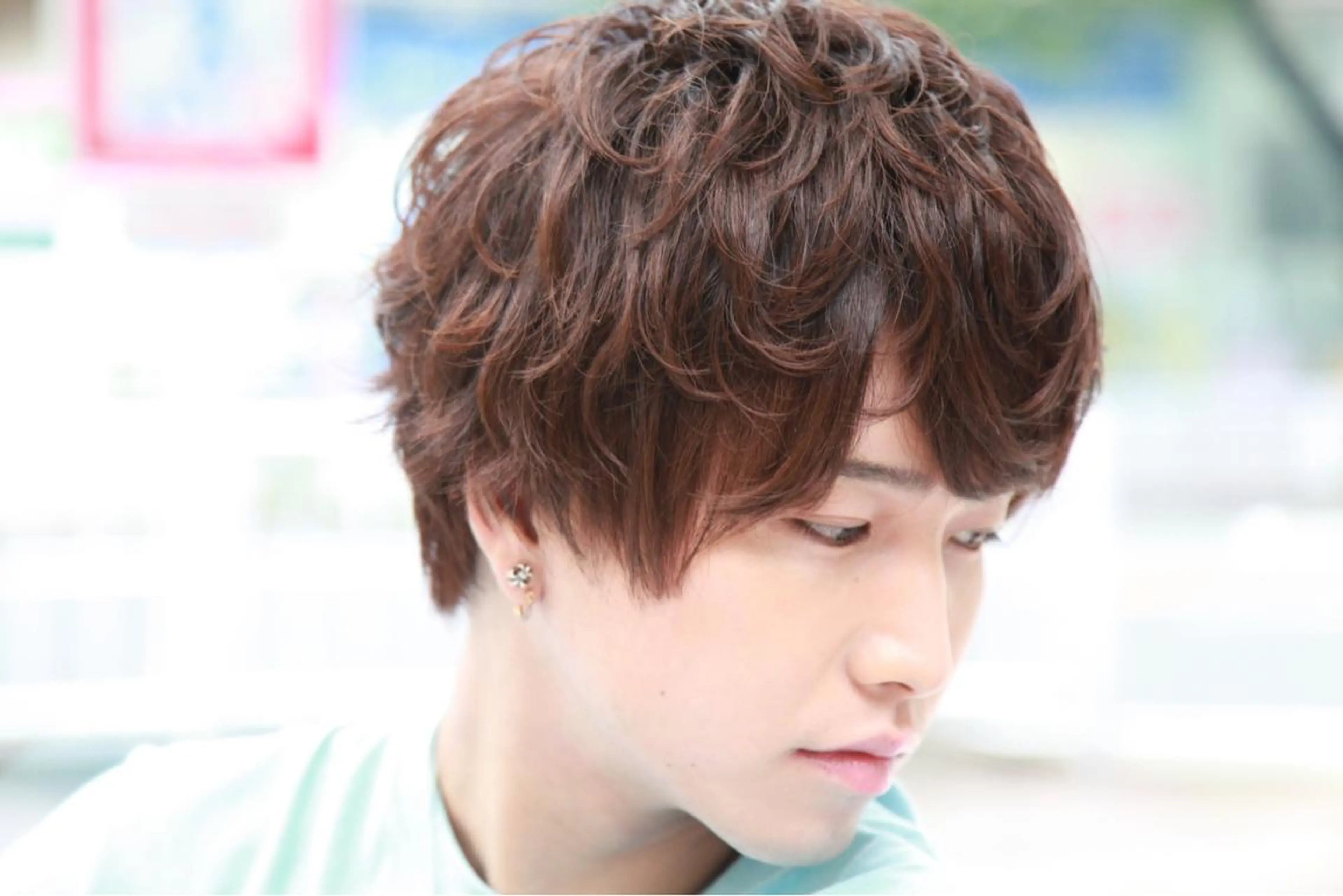 ショート メンズ マッシュ 縮毛/レイヤー 韓国/橋口のヘアスタイル