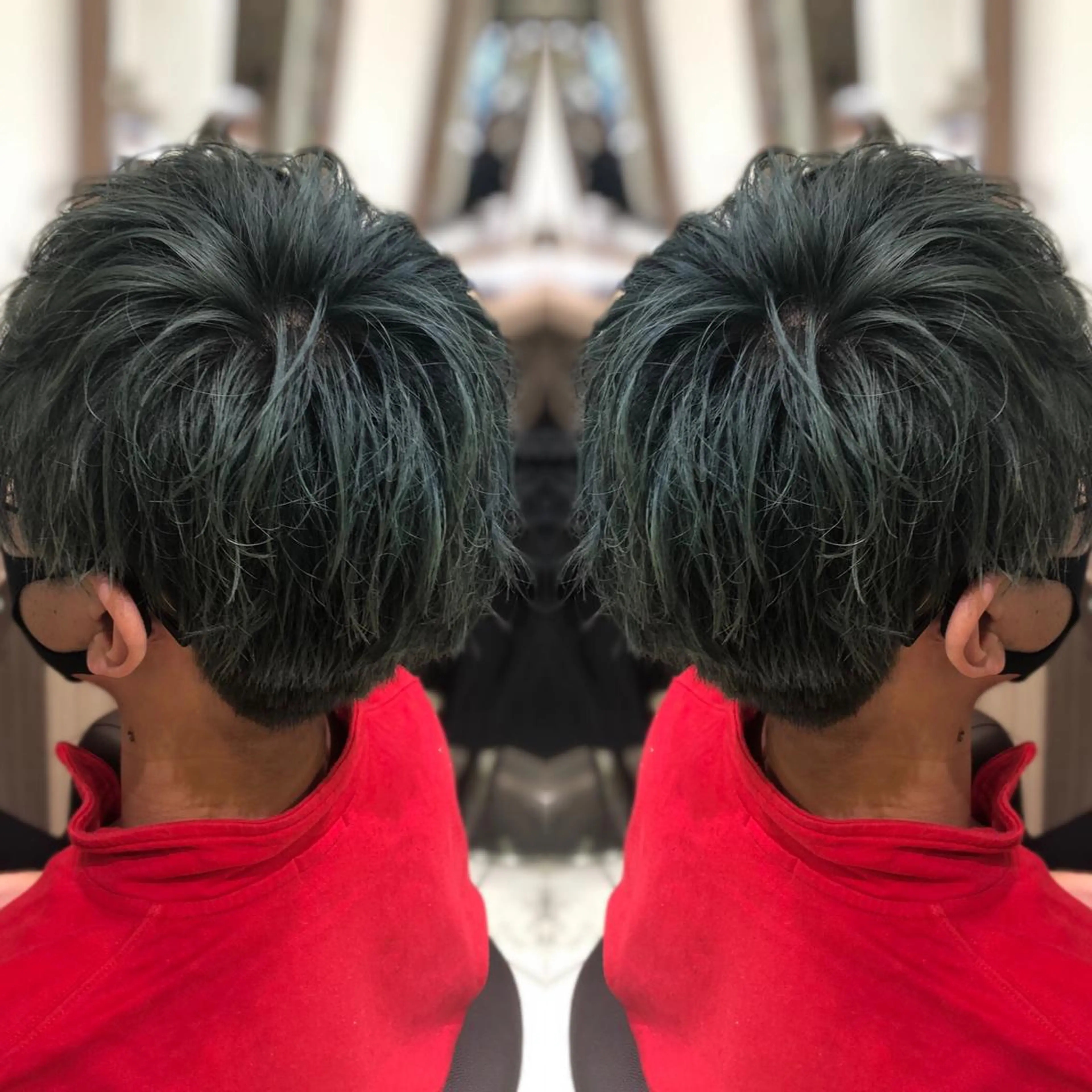 カラー メンズ 韓国レイヤー×透明感 カラー/山崎一輝のヘアスタイル