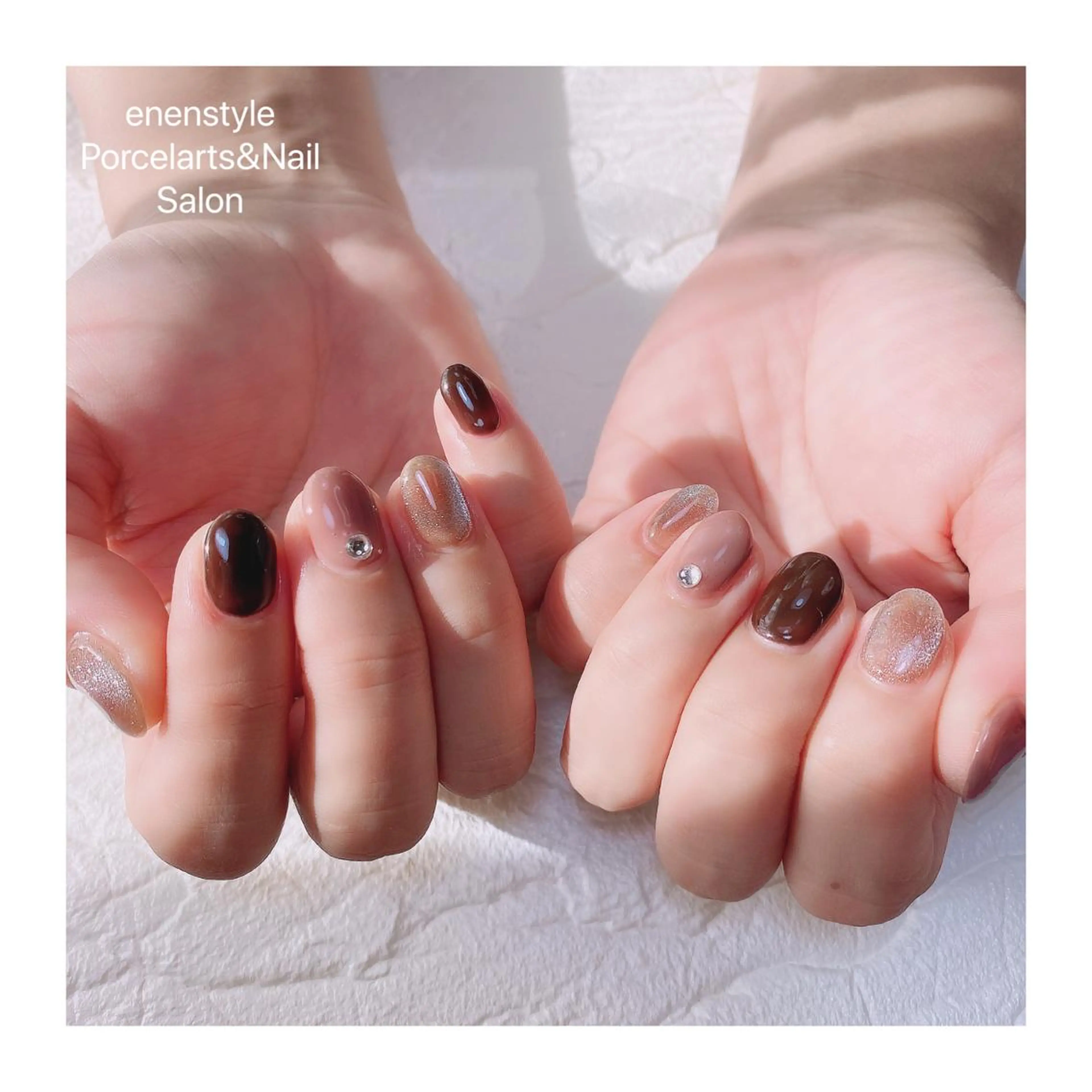 ショート ネイル ハンドネイル 👑enen style👑のネイルデザイン