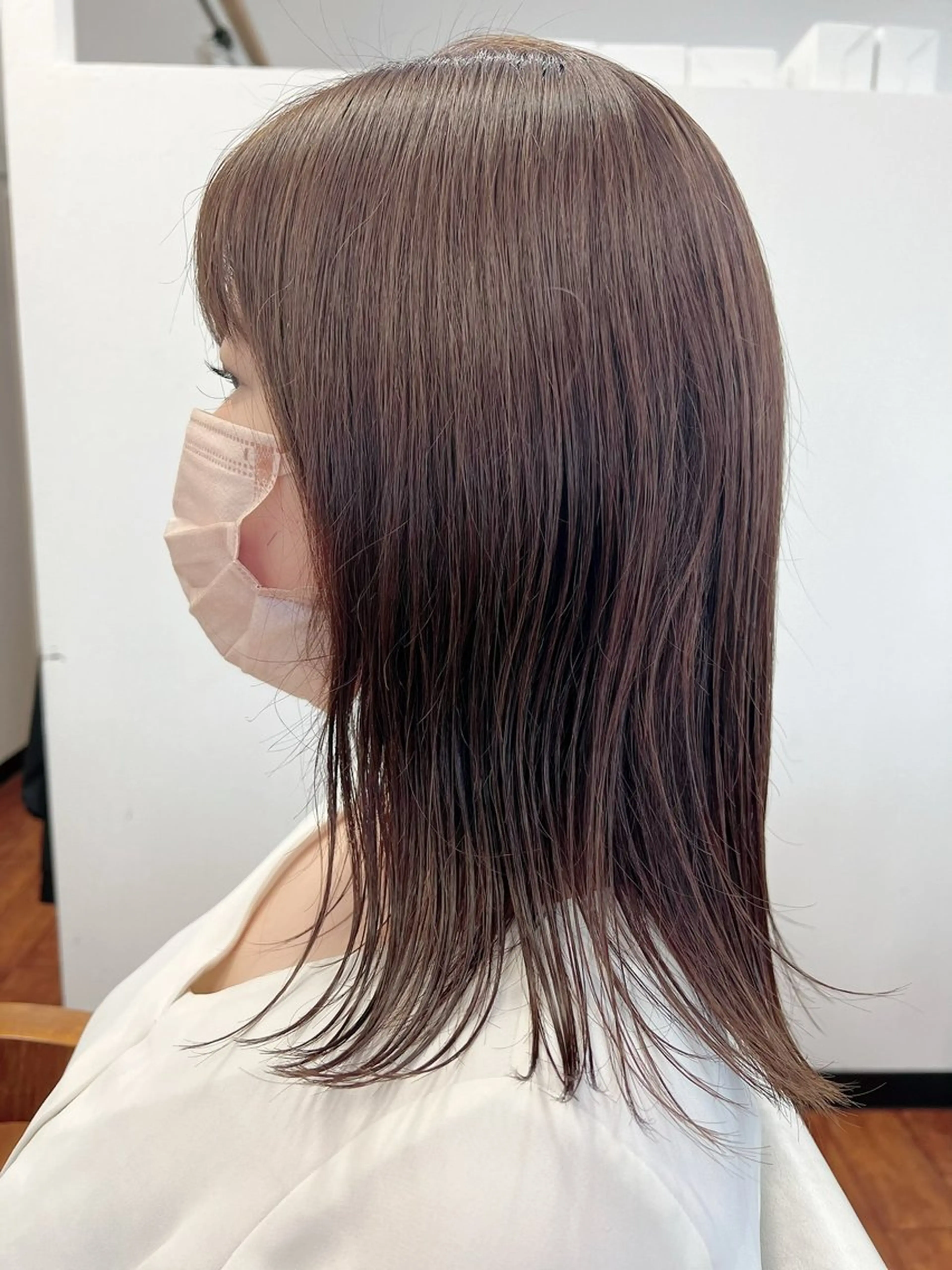 ミディアム カラー ブラウンカラー ラベンダーカラー ラベンダーブラウン ヘアカラー ミルオトンヌ／ 鎌田里穂のマツエク・マツパデザイン