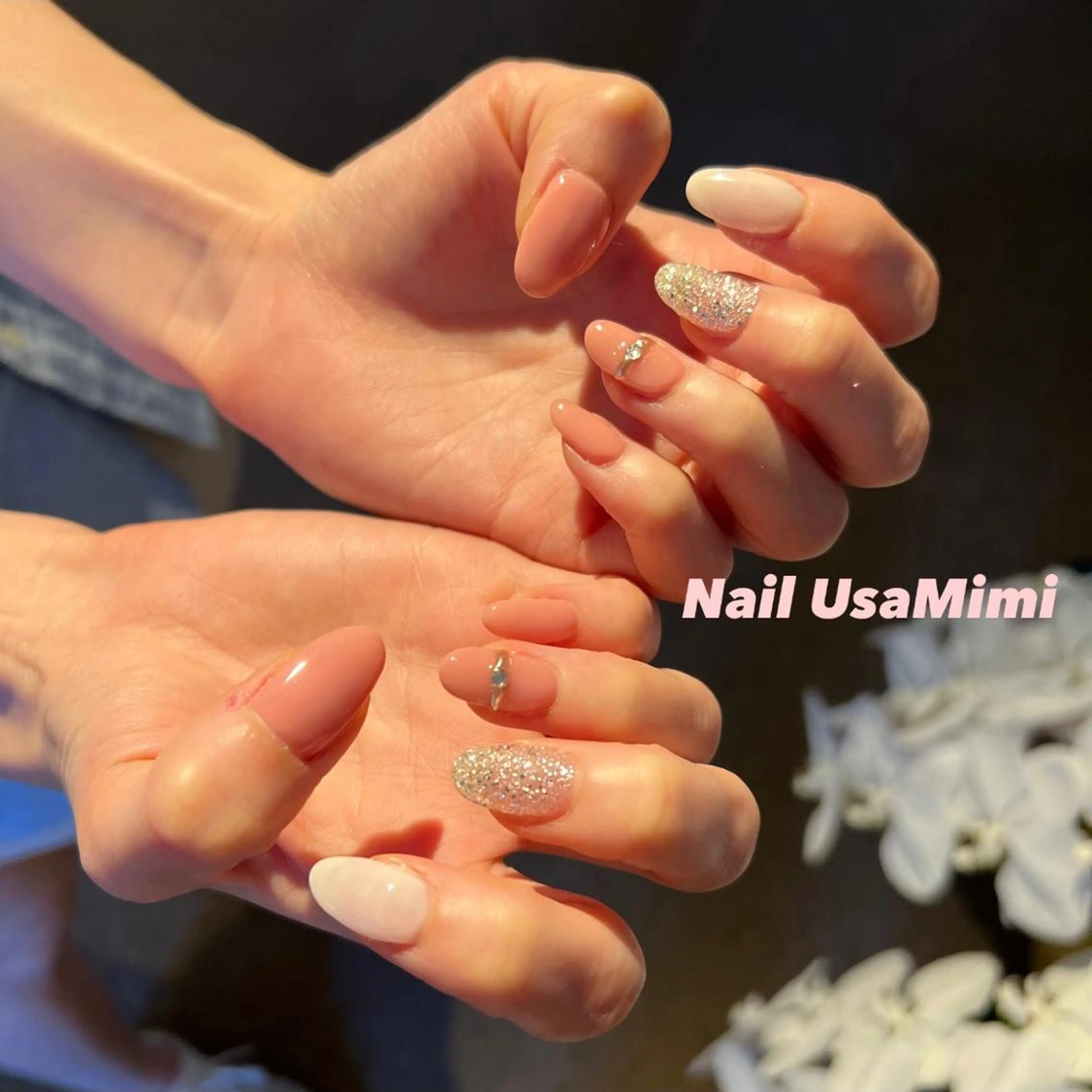ネイル クリアネイル フットネイル ジェルネイル マグネットネイル 持ち込み 本町ネイルNail UsaMimiのネイルデザイン