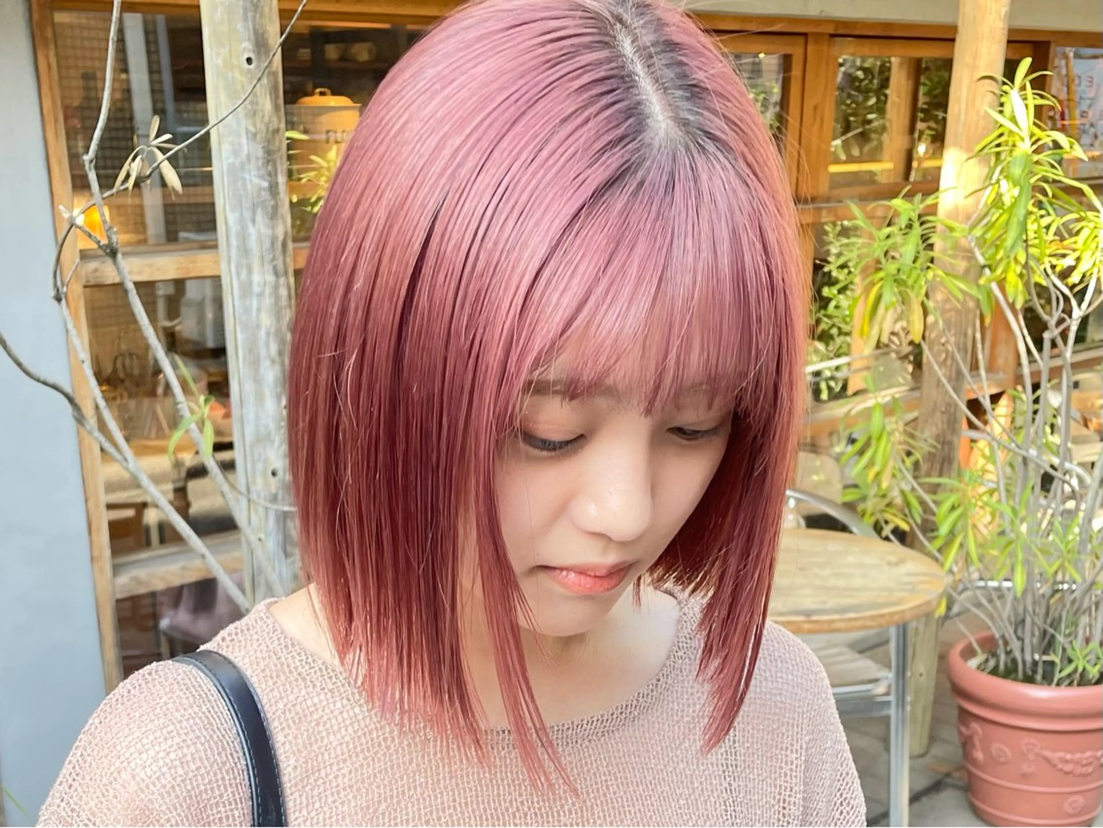 ショート カラー ハイトーンカラー ボブ カット ヘアカラー 🍊暖色×顔周り 🍊cocoroのヘアスタイル