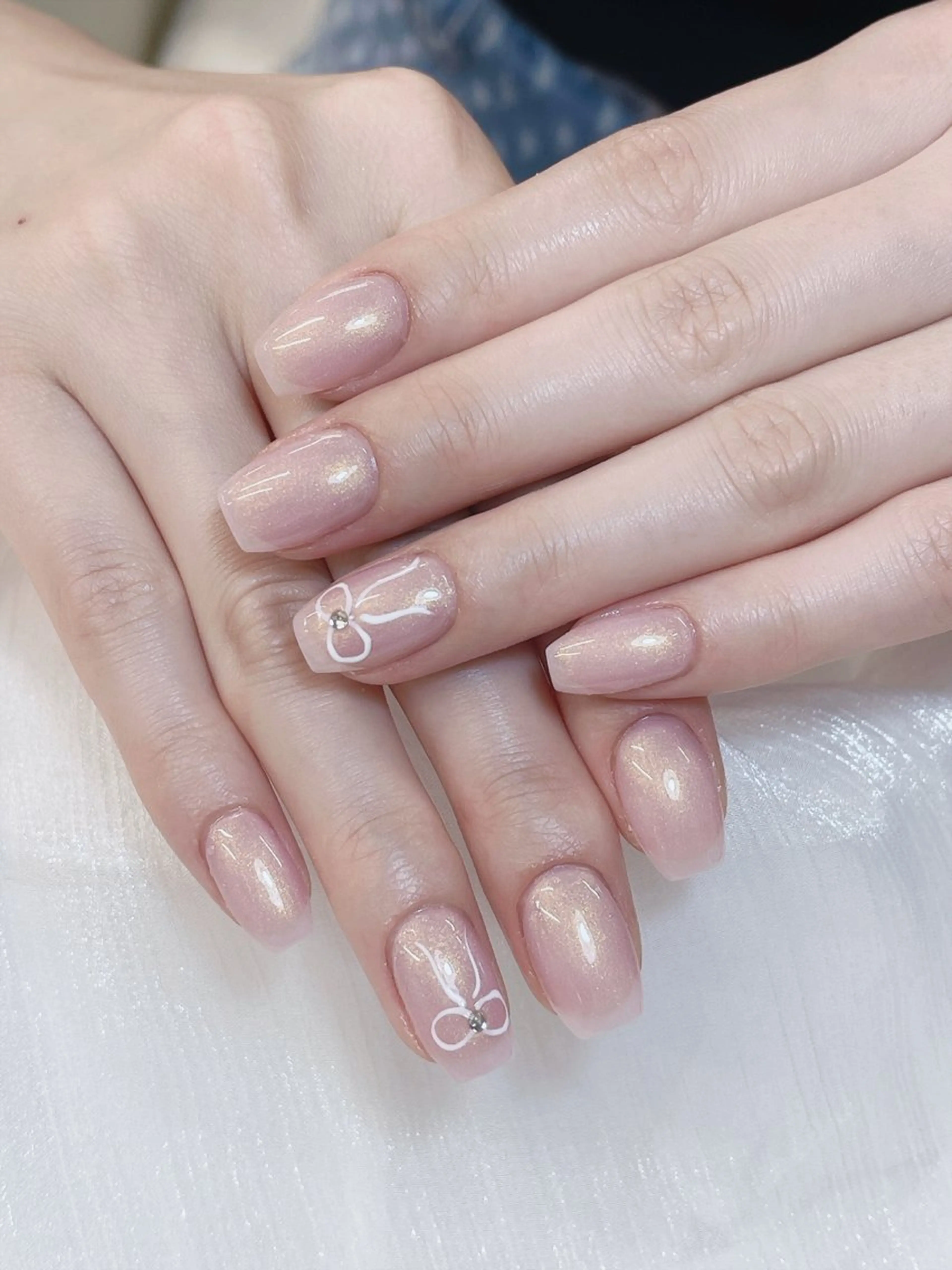 ネイル チークネイル 成人式 フレンチネイル グラデーション 氷ネイル・うるうるネイル ハンドネイル DUO MI nail salonのネイルデザイン