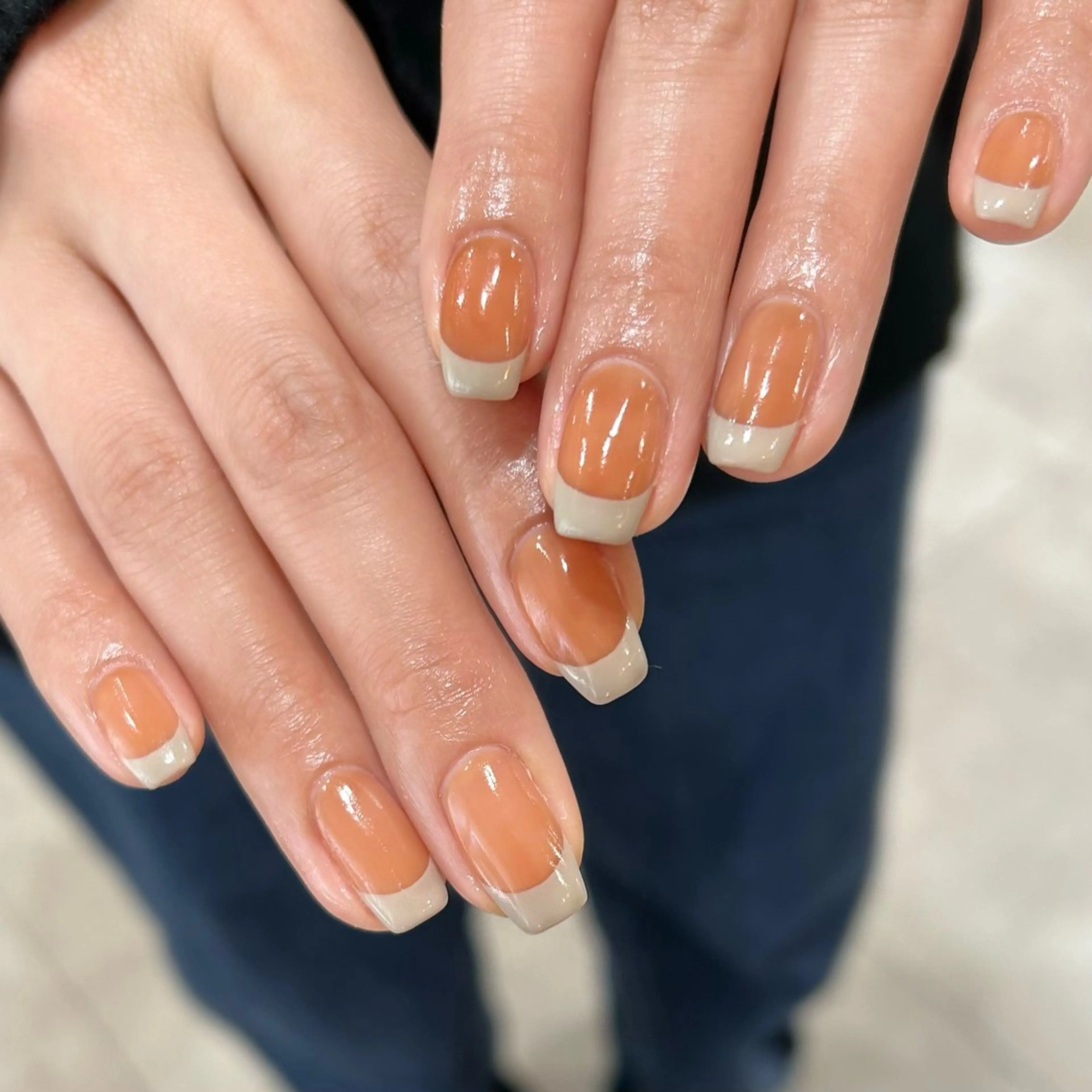 ネイル フレンチネイル ジェルネイル パラジェル 春ネイル スクエアネイル ハンドネイル shio ♡ GW空きありのネイルデザイン