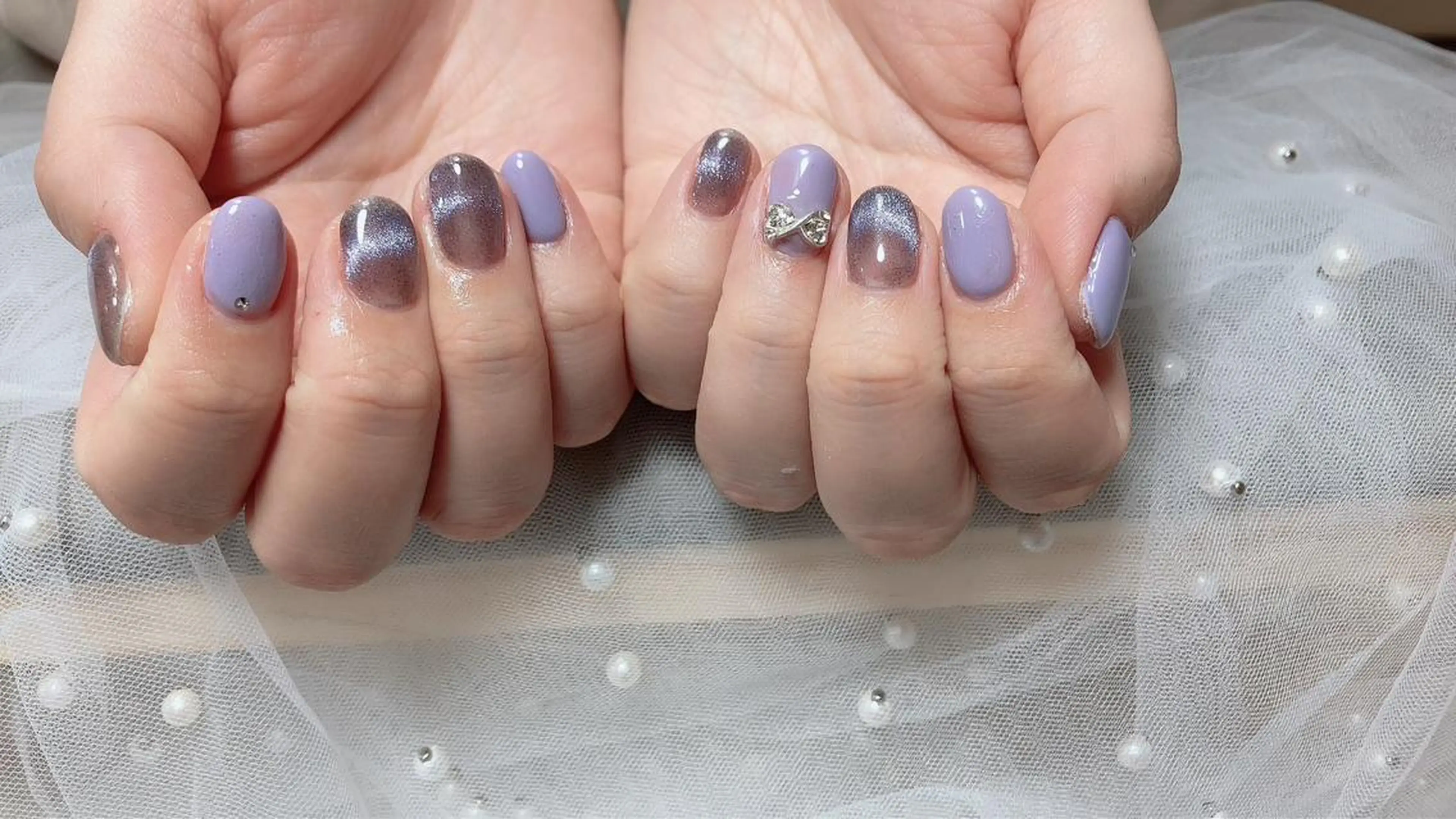 ショート カラー ネイル マグネットネイル ハンドネイル Nail NaNaのネイルデザイン