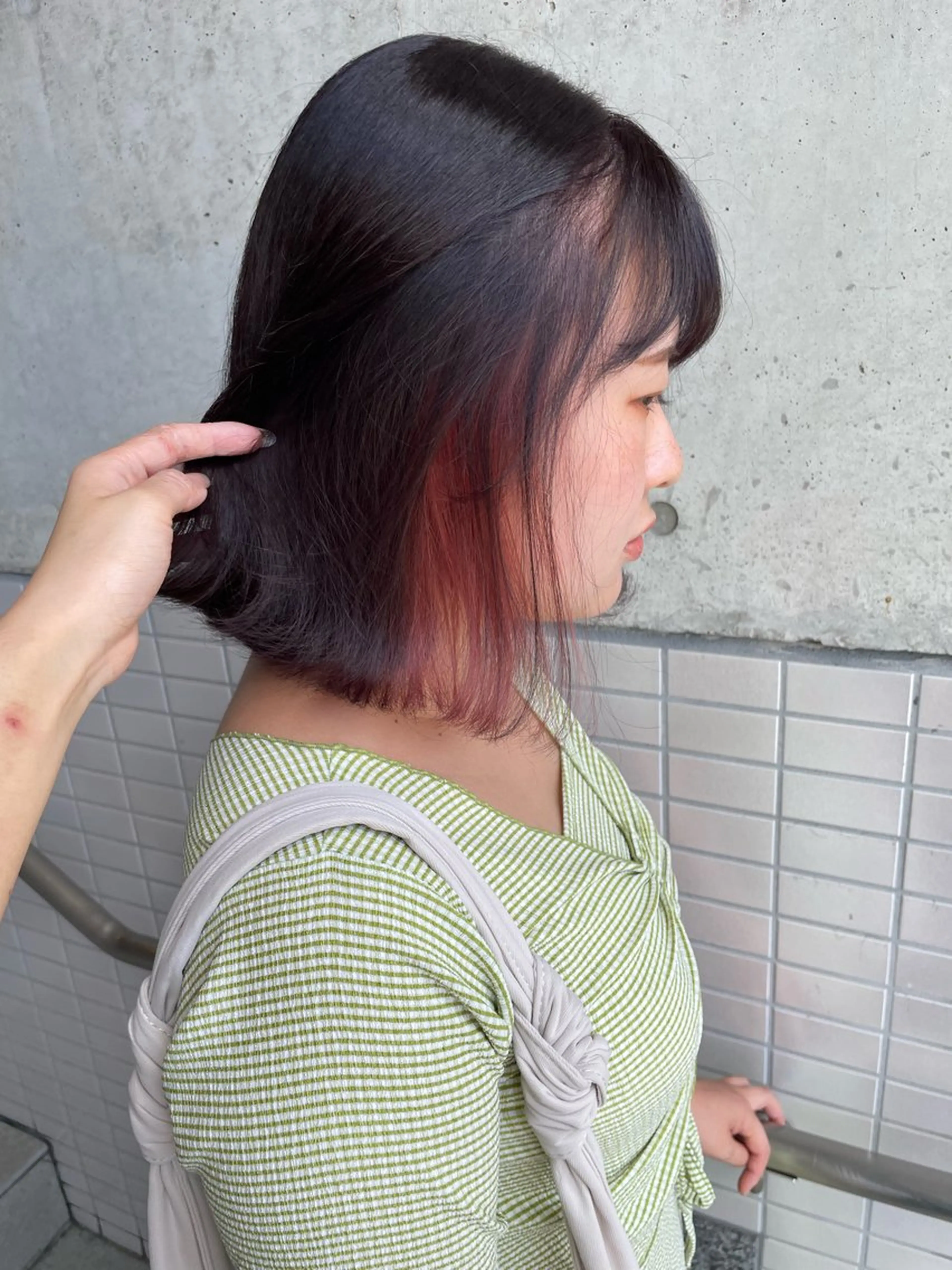 ミディアム ヘアカラー レビジュヘア 京都/桂のヘアスタイル