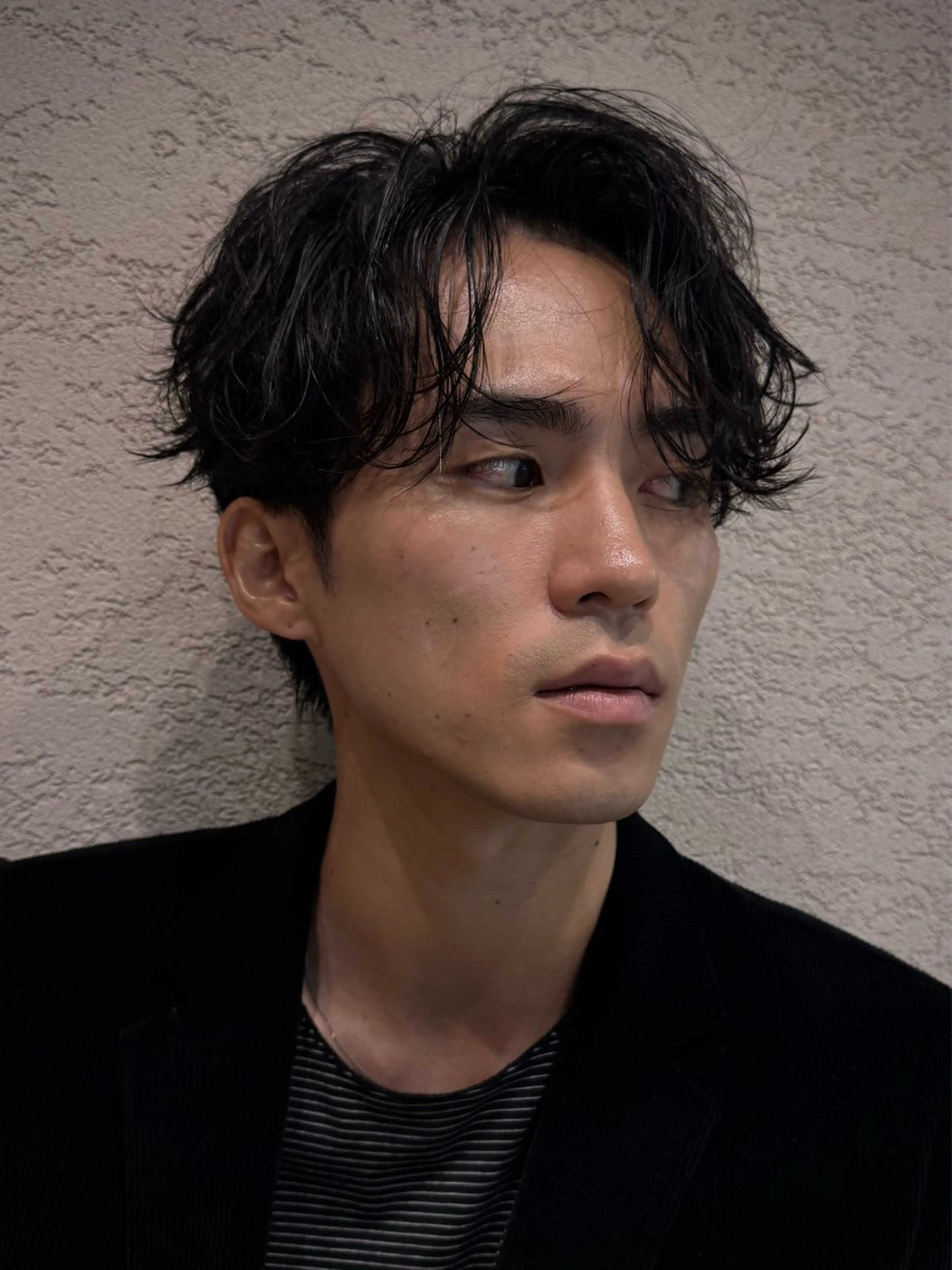 ミディアム パーマ メンズ カット パーマ 大人メンズパーマ メンズ特化　萱原大幹のヘアスタイル