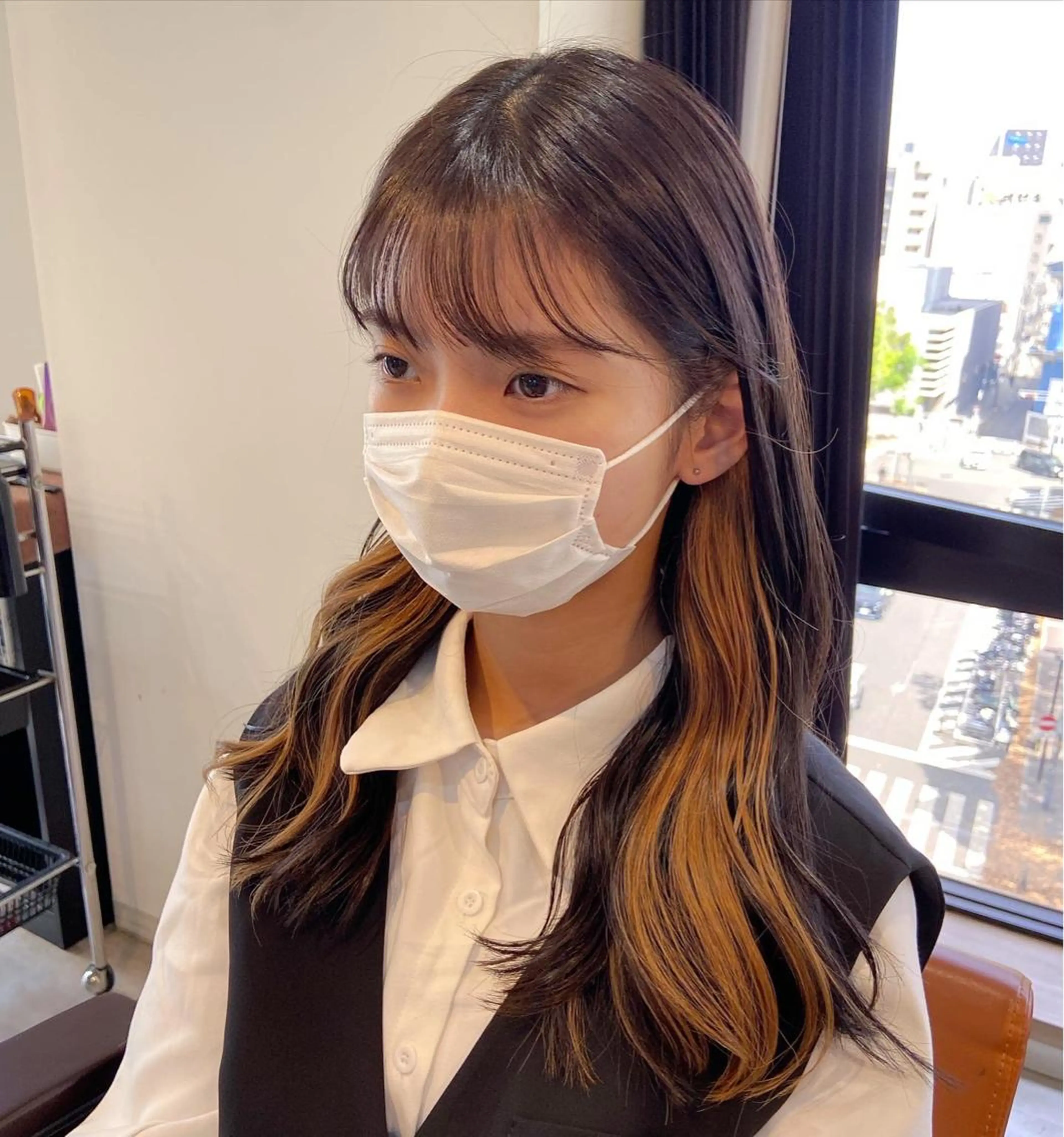 ロング カラー ベージュカラー ブリーチ 吉田 幸斗のヘアスタイル