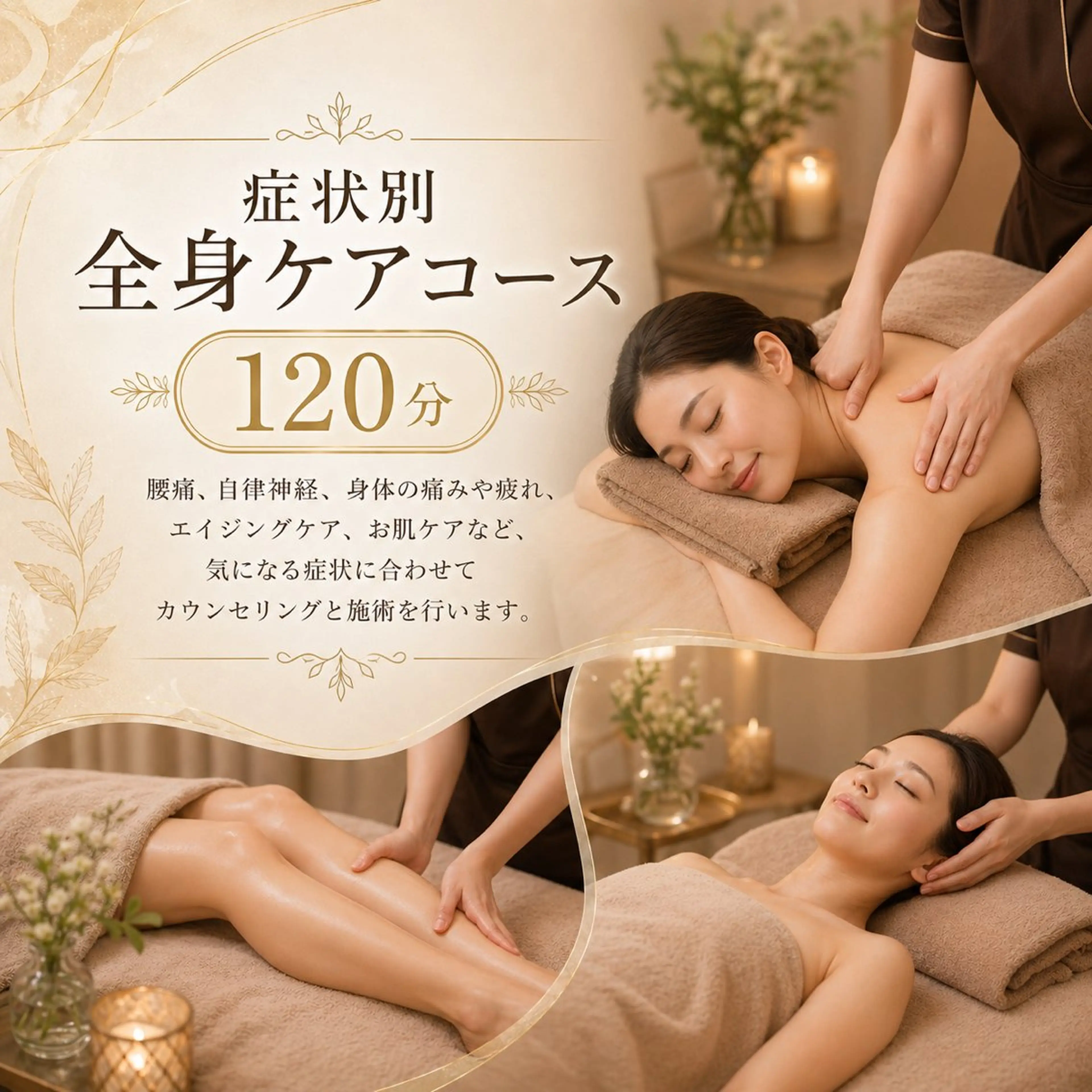 症状別　全身ケアコース　120分の写真