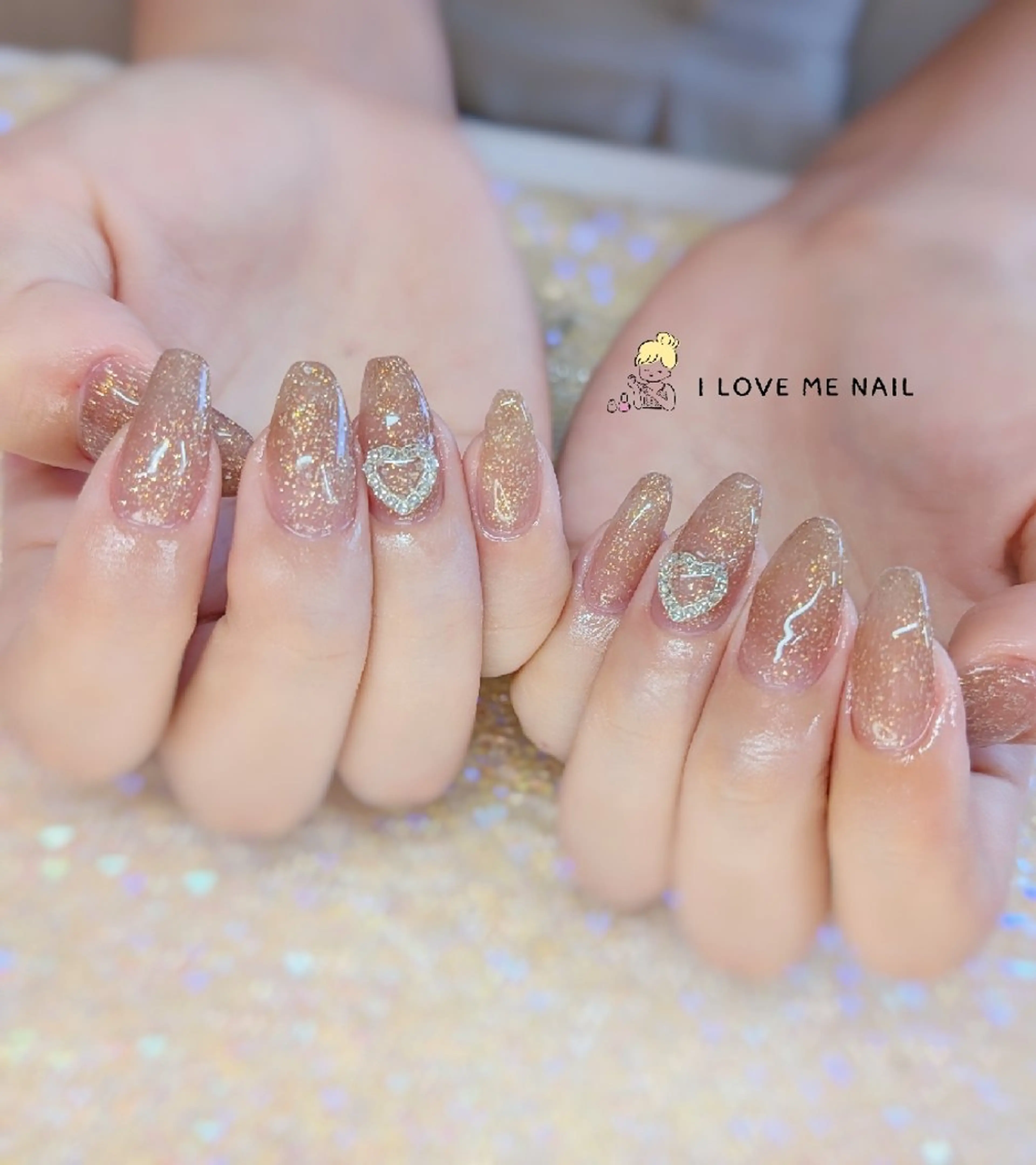 ネイル 長さ出し ハート 韓国ネイル マグネットネイル ニュアンスネイル ハンドネイル I LOVE ME NAIL.｡.:*♡のネイルデザイン