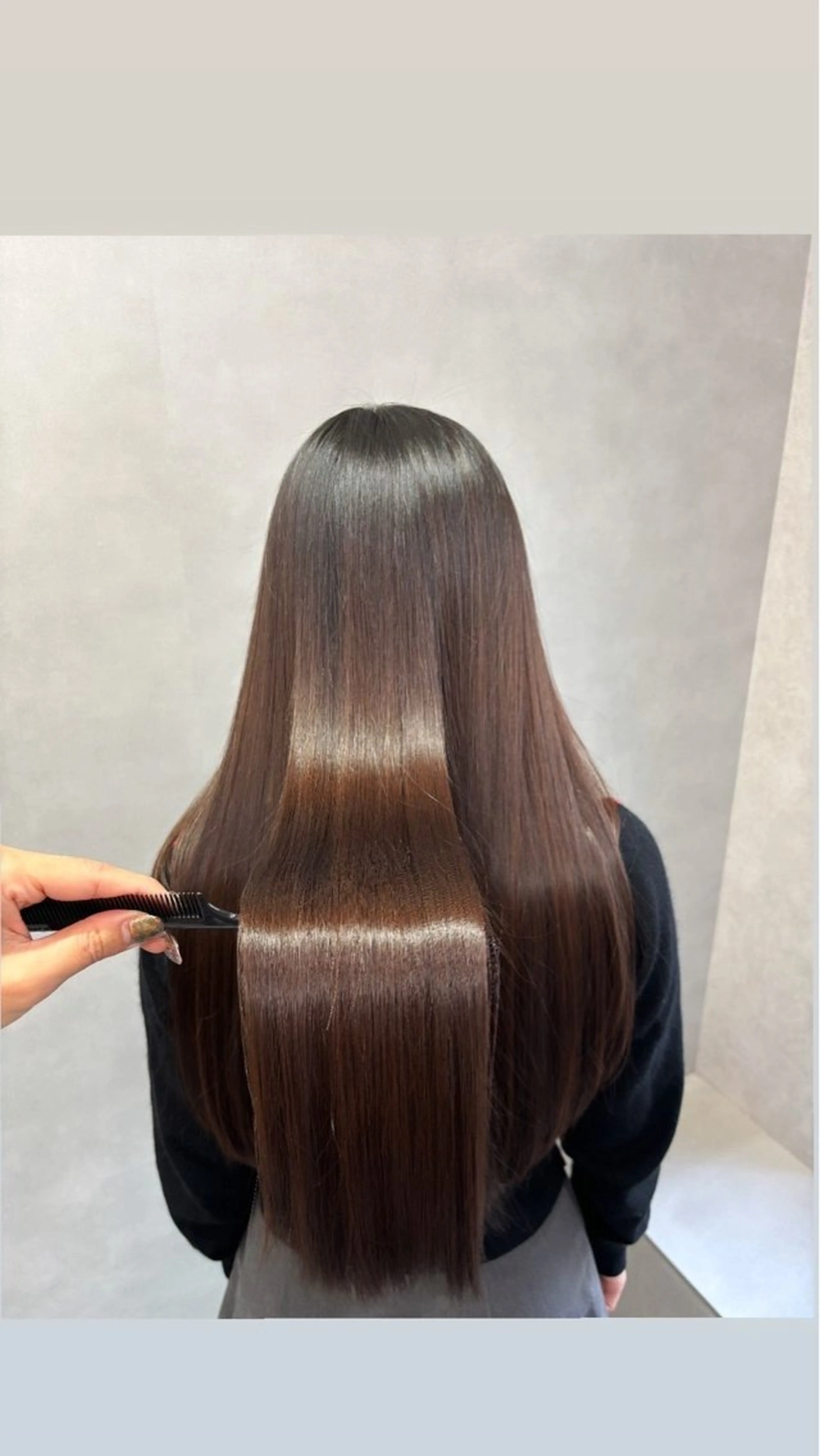 ロング かがみはやと 髪質改善/縮毛矯正のヘアスタイル