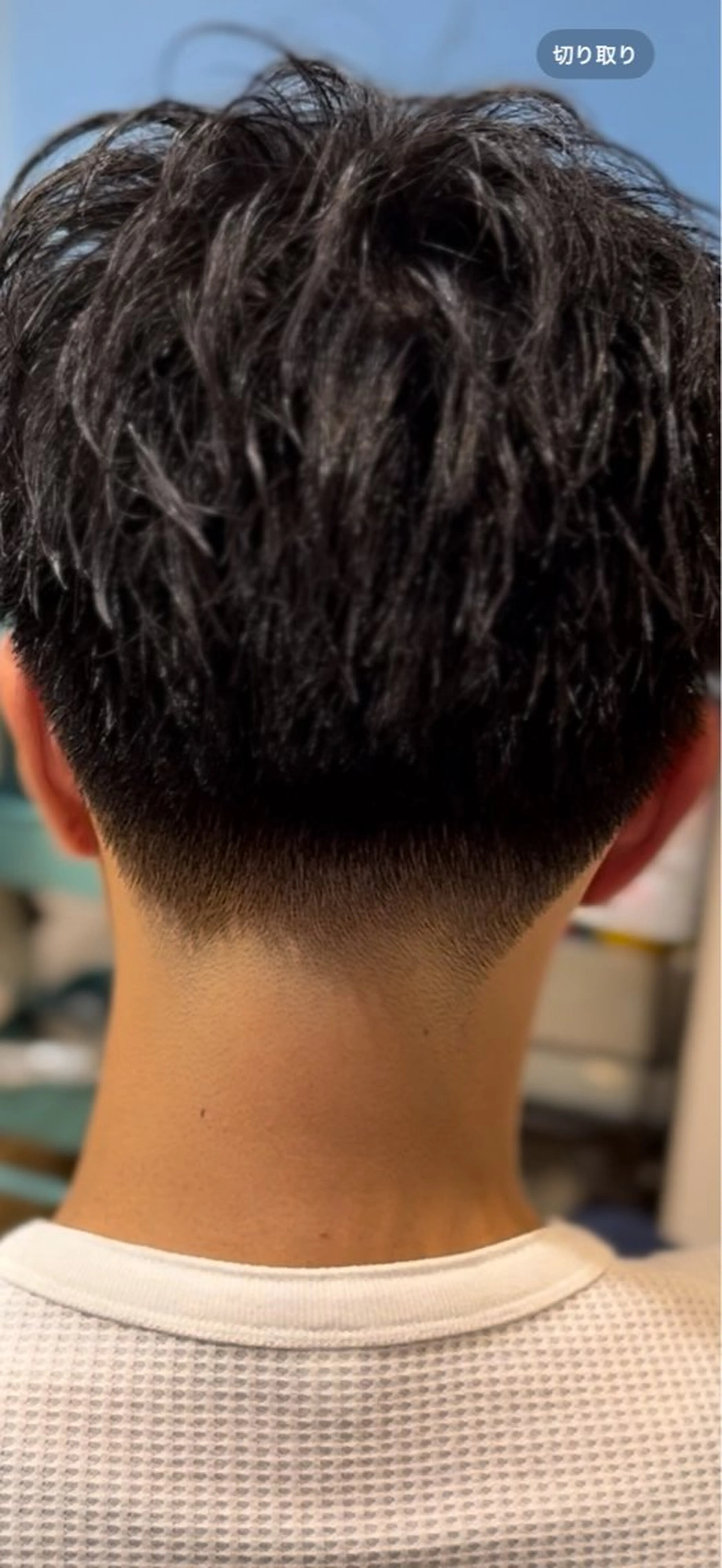 ミディアム パーマ メンズ キッズ フェードカット フルハタヒロト 六本木理容師のヘアスタイル