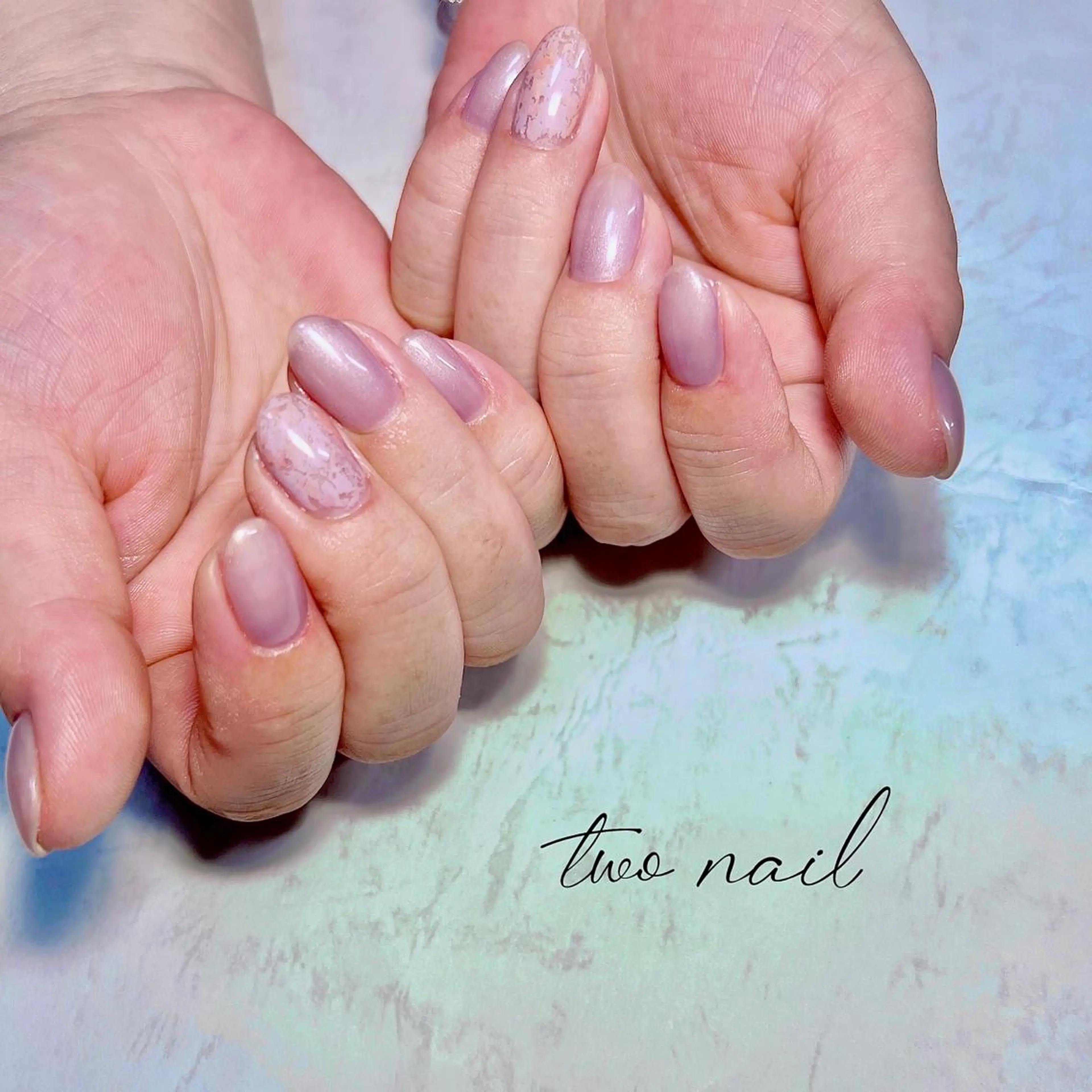 ネイル アートネイル フットネイル ハート ニュアンスネイル ホワイト two nailのネイルデザイン