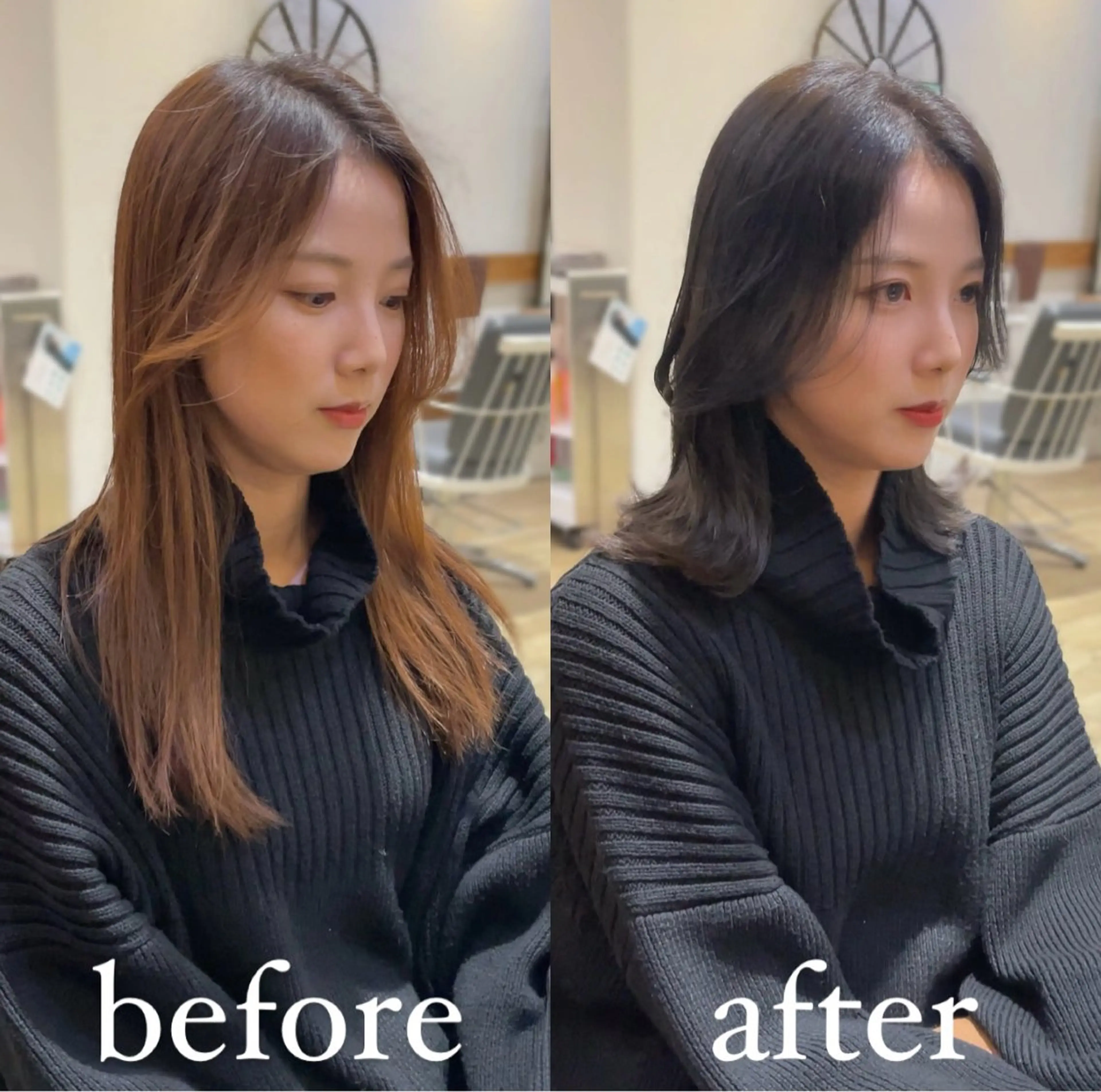 ミディアム カラー 黒髪 ブリーチ ブルーカラー ブルーブラック ケアブリーチ カット ヘアカラー トリートメント ヘッドスパ 大人可愛い透明感🌟 小顔・韓国髪🌟野中のヘアスタイル