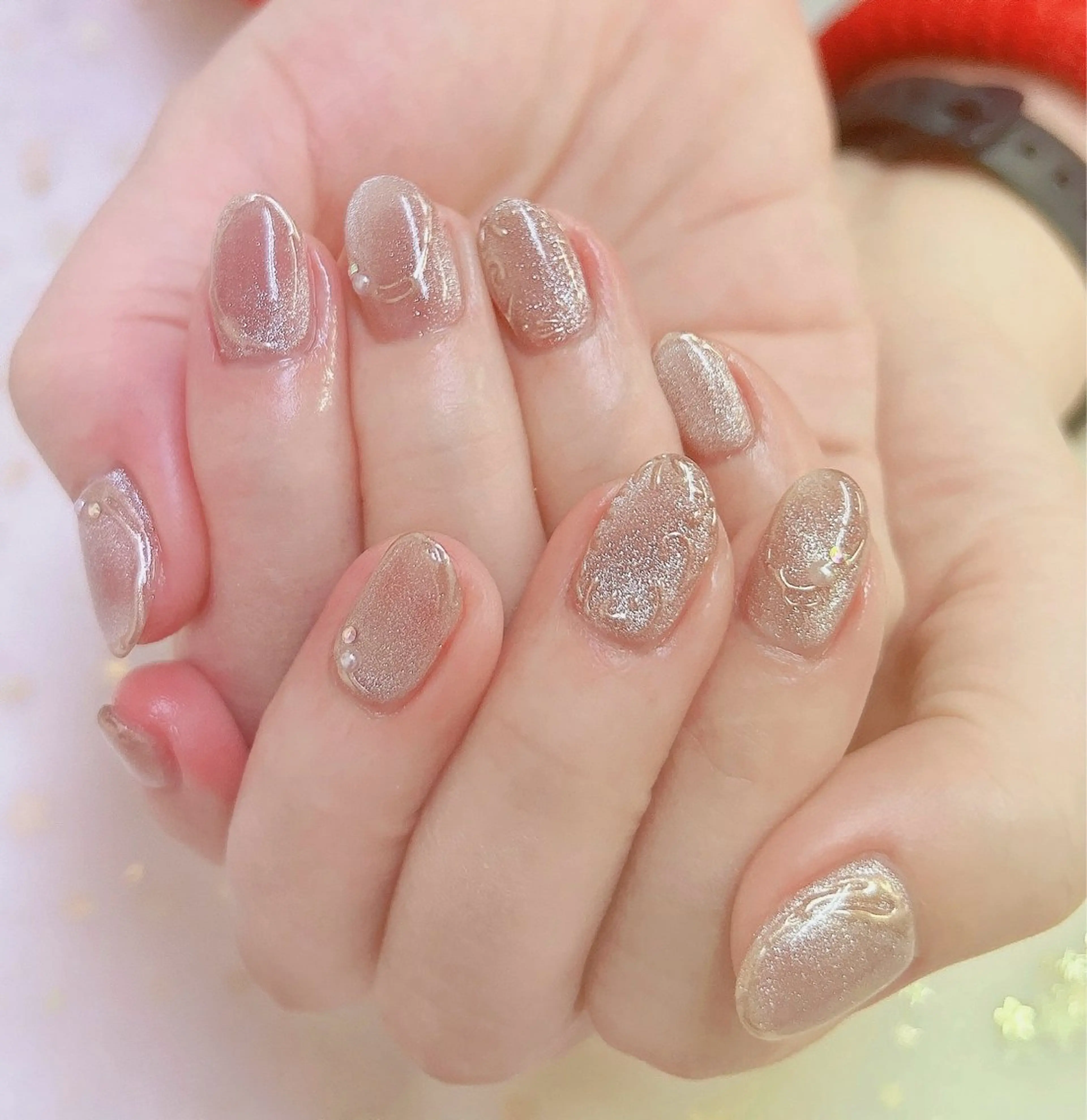 ネイル マグネットネイル ミラーネイル ハンドネイル 上福岡 らんらんのネイルデザイン