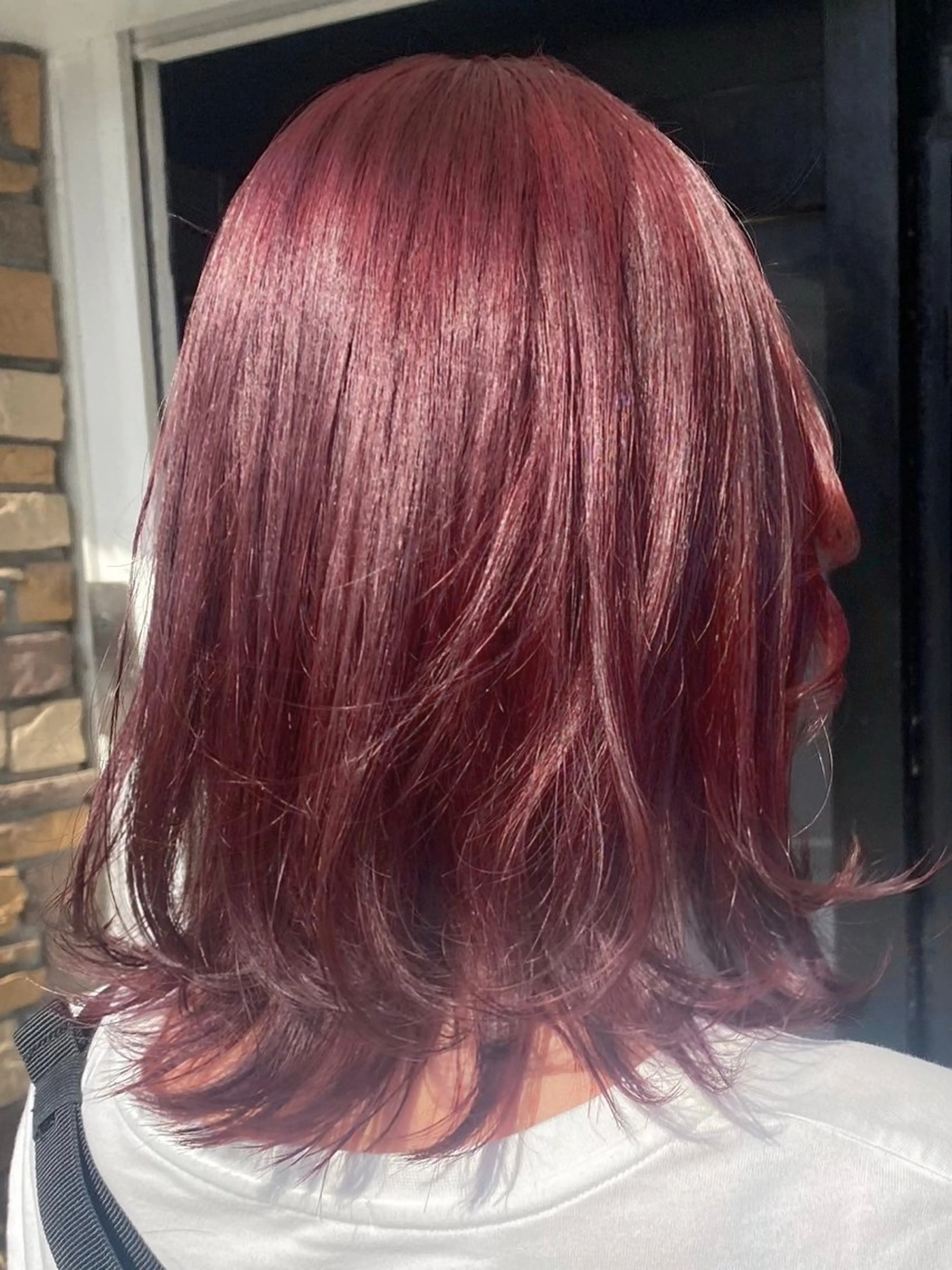 ミディアム カラー カシス レッドカラー カット ヘアカラー トリートメント 透明感カラー/パーマ 🌀アオノのヘアスタイル