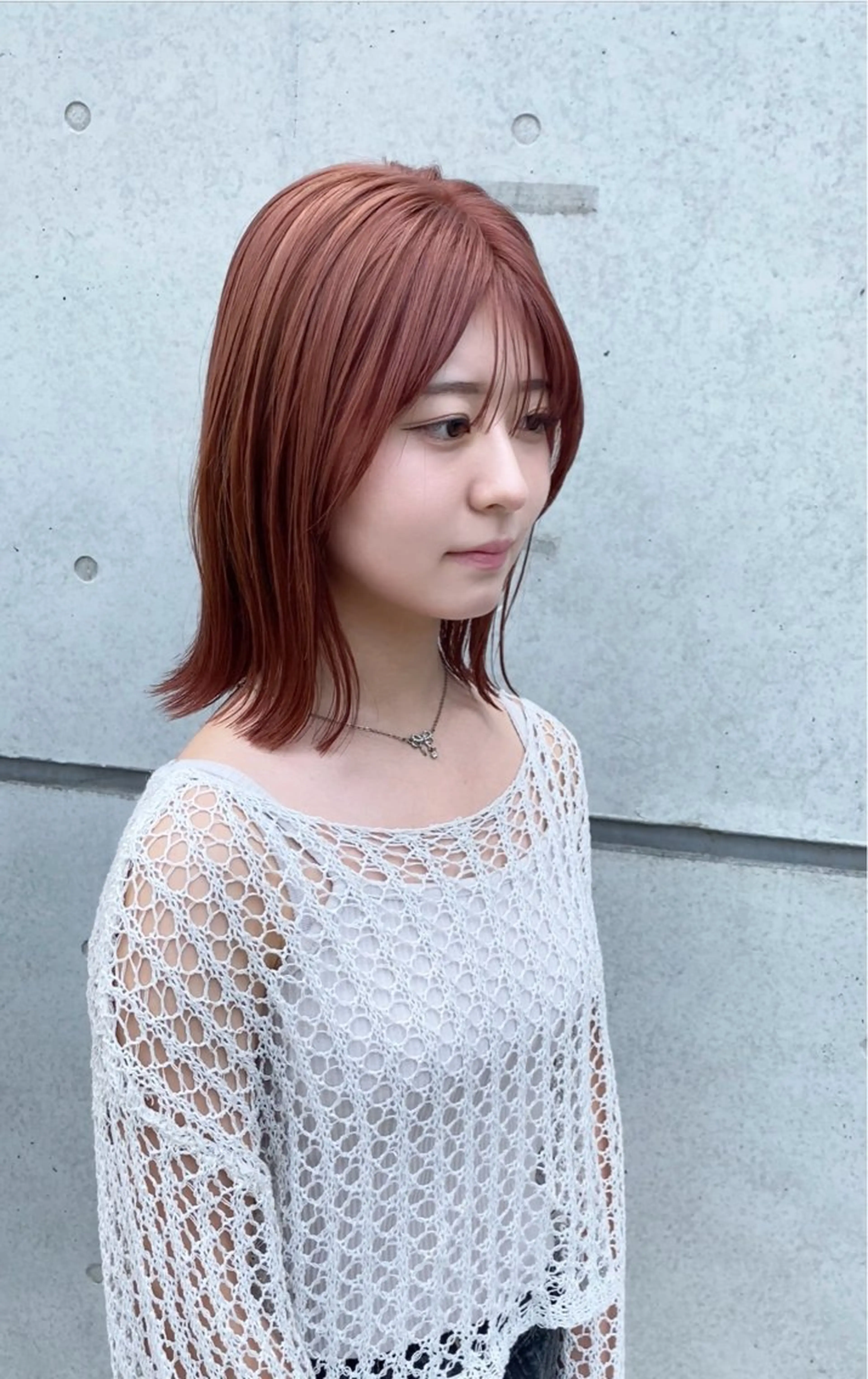 セミロング カラー ブリーチ ピンクカラー ✨原宿ハイトーン ブリーチ職人菊池のヘアスタイル