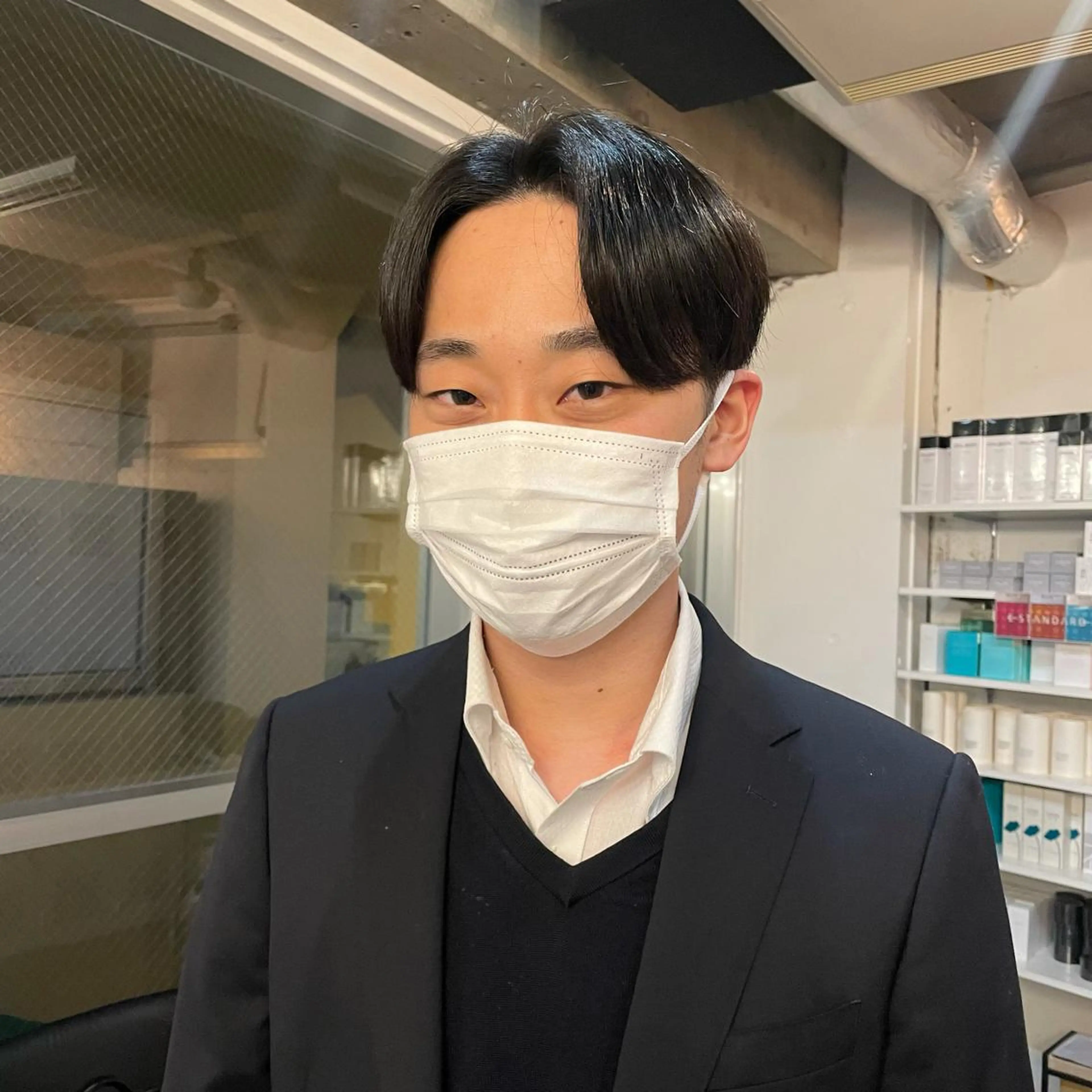 ショート メンズ センターパート／マッ シュ／パーマ　あさみのヘアスタイル