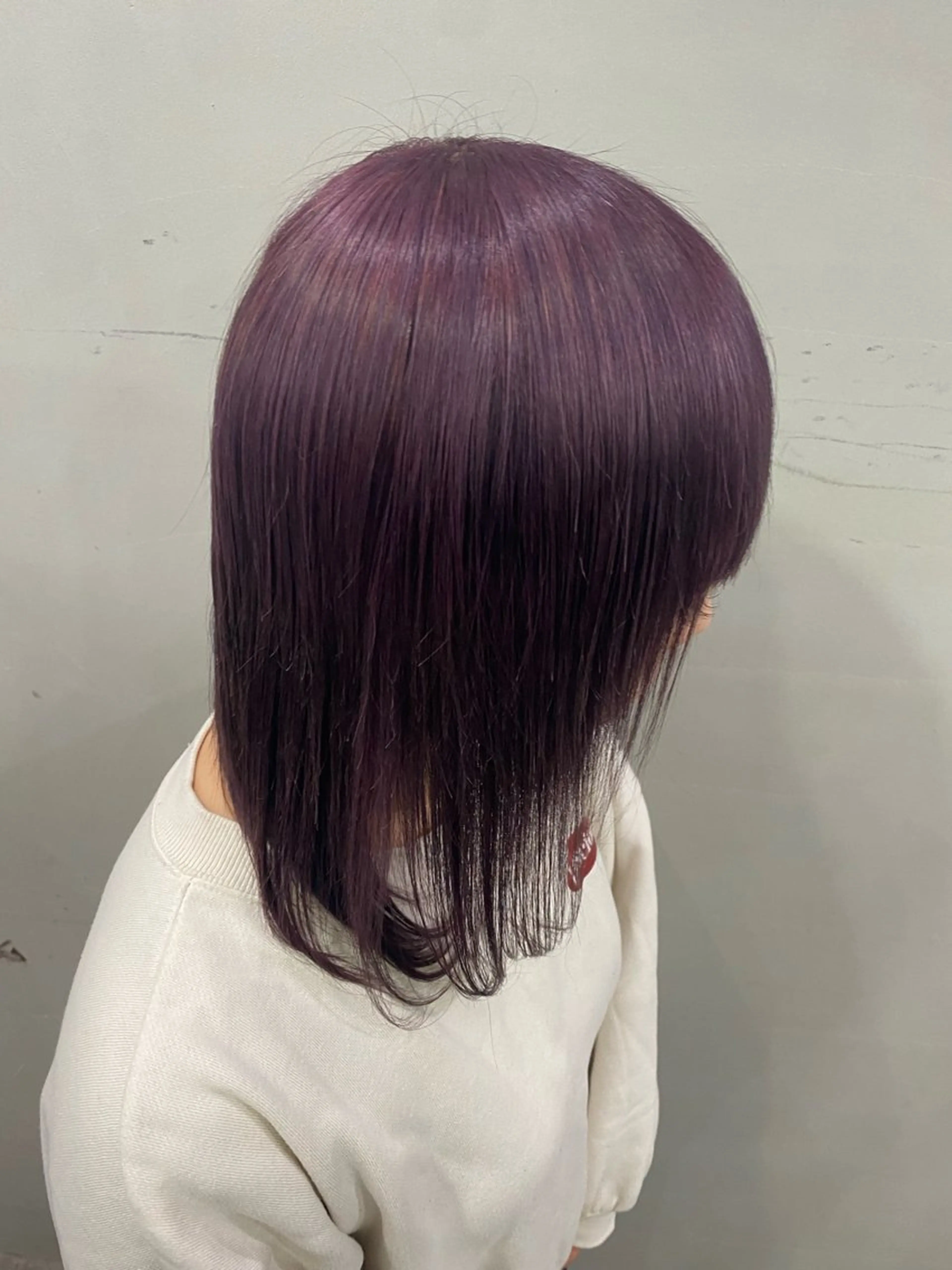 セミロング カラー ラベンダーカラー ピンクカラー ピンクラベンダー yui/パーマ/ メンズカットのヘアスタイル