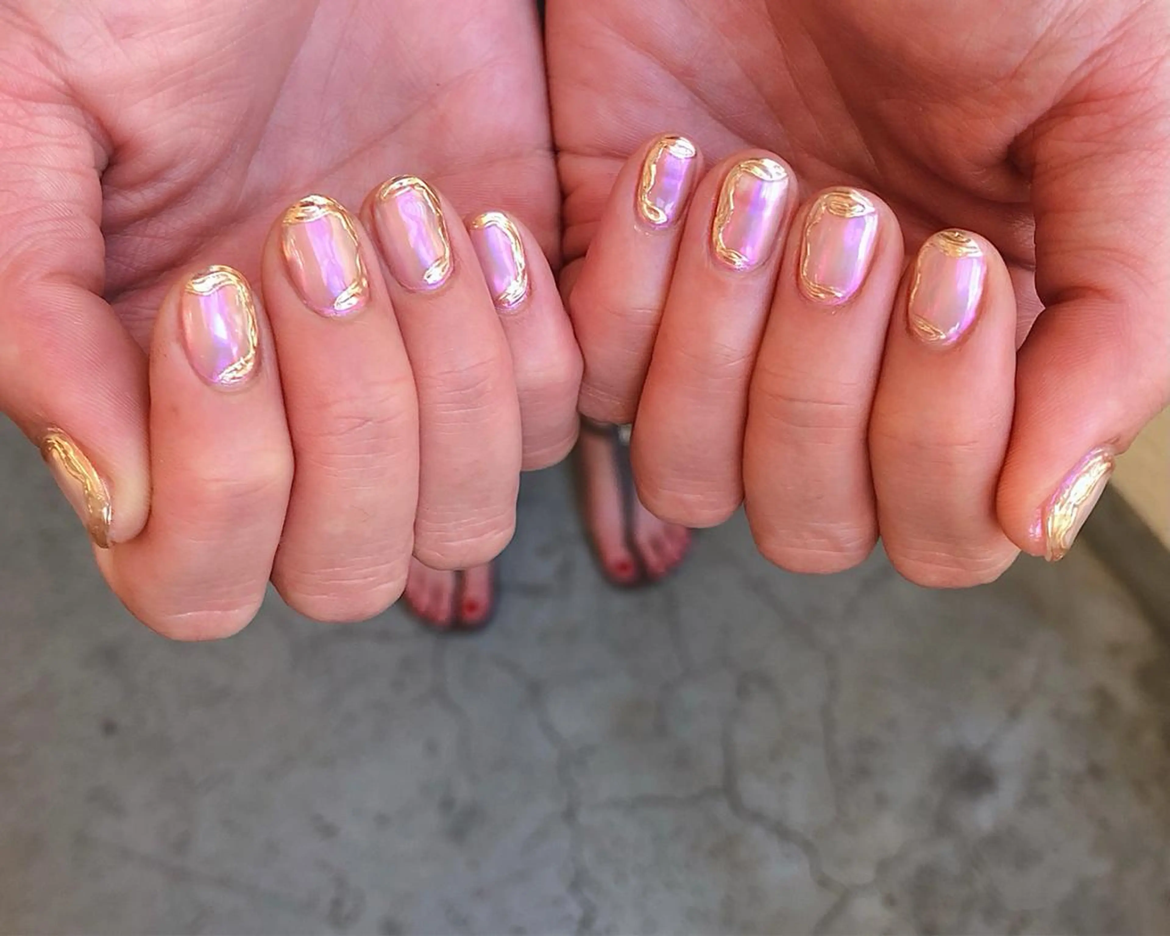 ネイル 氷ネイル・うるうるネイル キラキラネイル ハンドネイル nail heron所属・saki_ nail heronのネイルデザイン