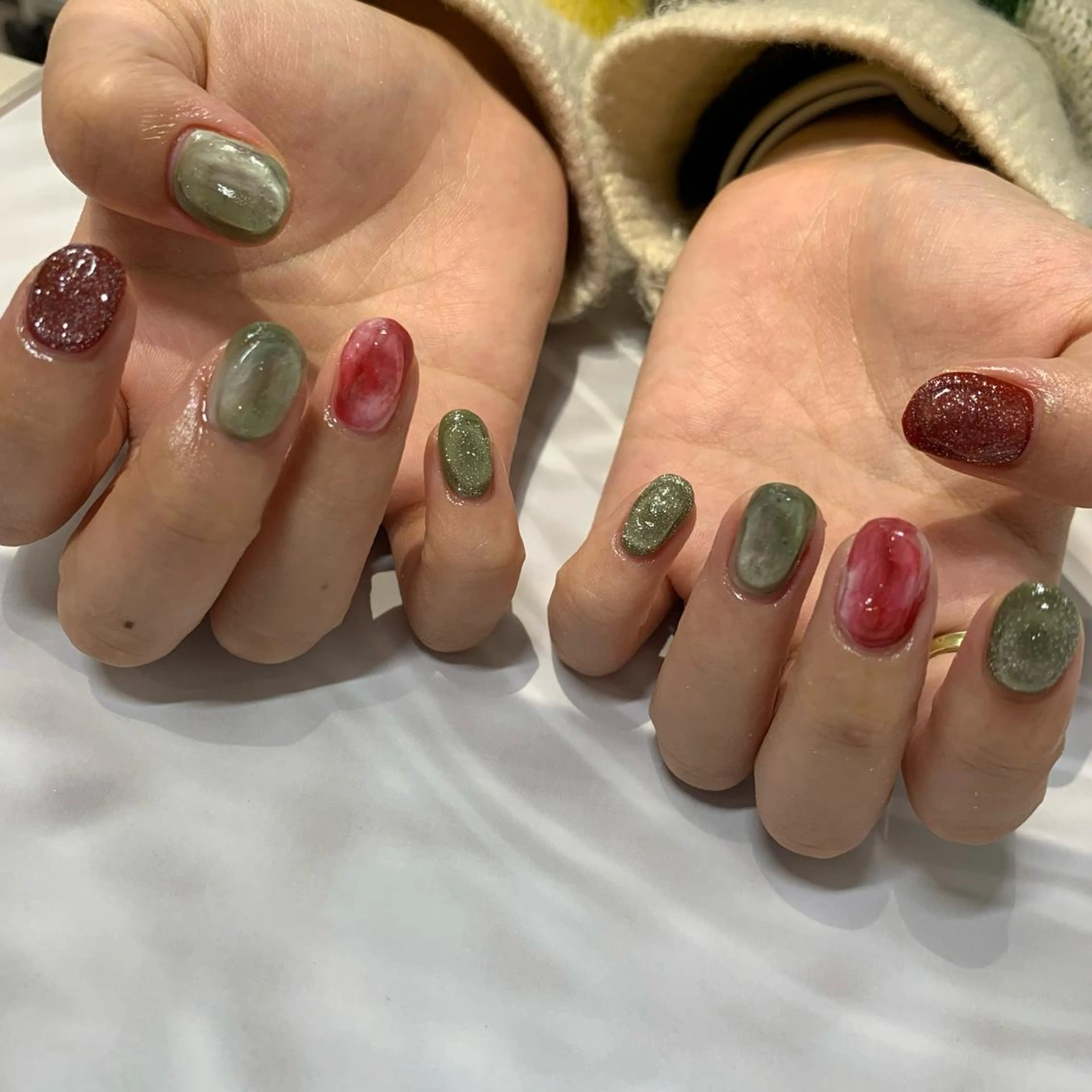 ネイル 冬ネイル クリスマス マキノ ユイのネイルデザイン