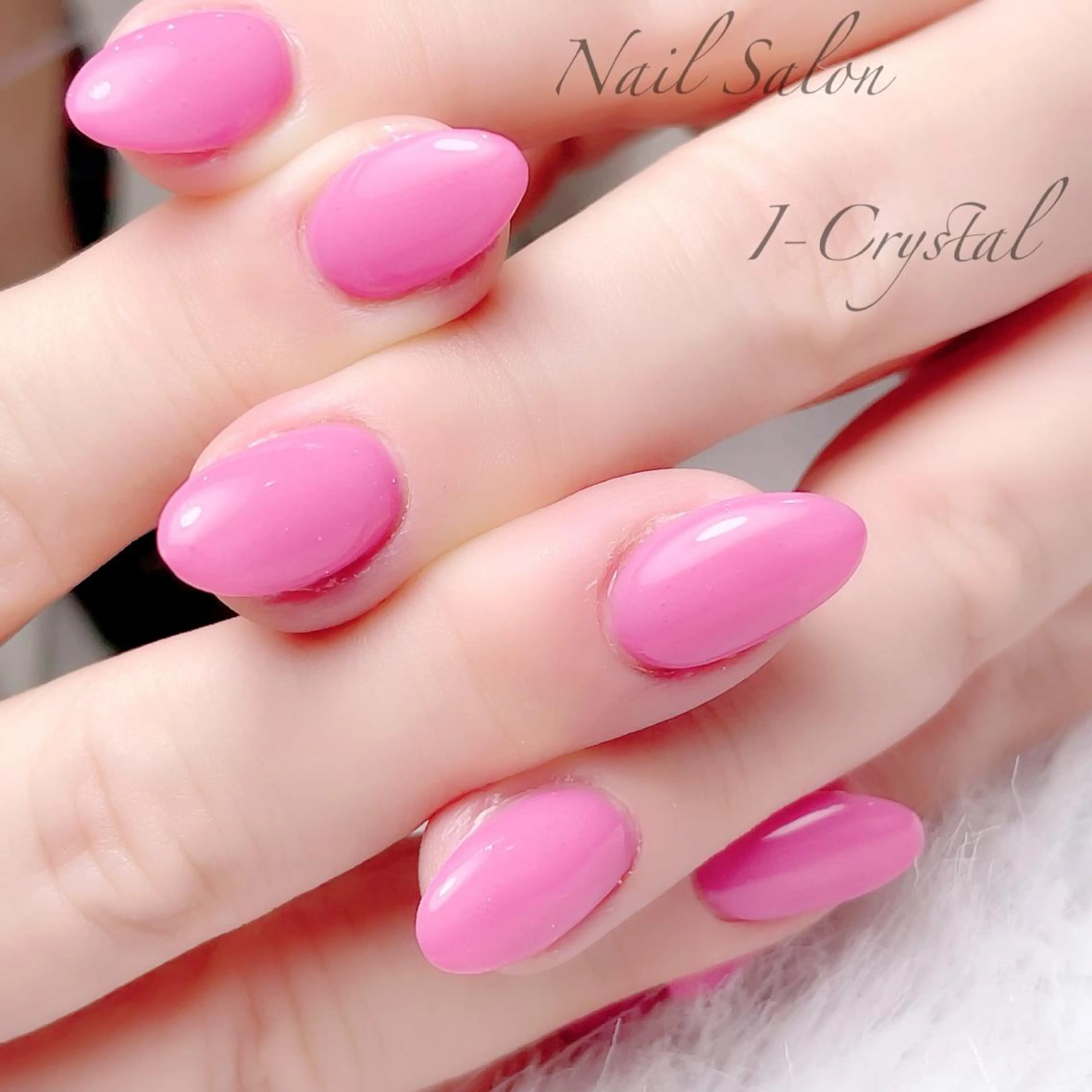 ネイル 持ち込み ピンク ストーンネイル NailSalon I-Crystal所属・中村 郁美のネイルデザイン