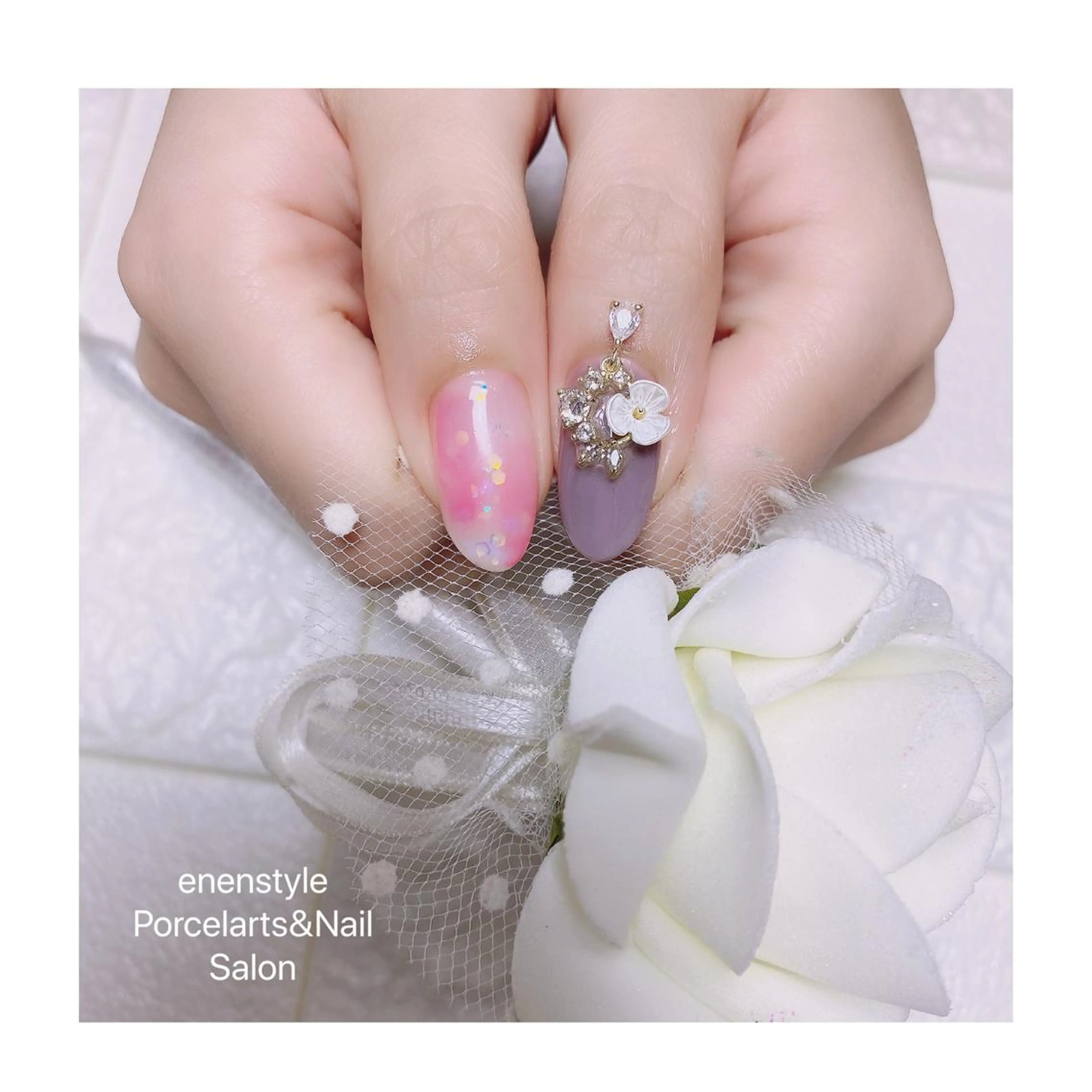 ミディアム ネイル ハンドネイル 👑enen style👑のネイルデザイン