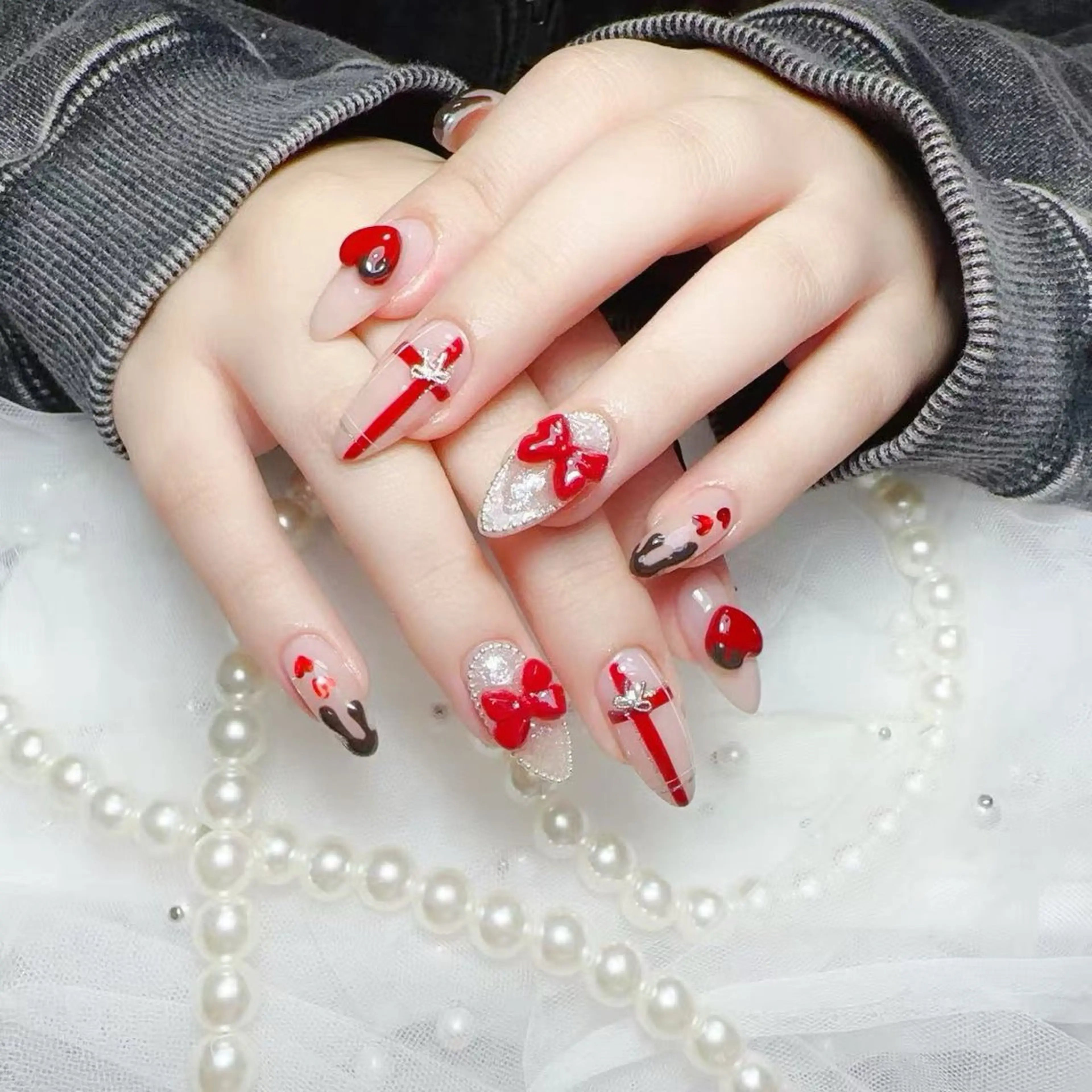 ネイル バレンタイン ゆ きのネイルデザイン