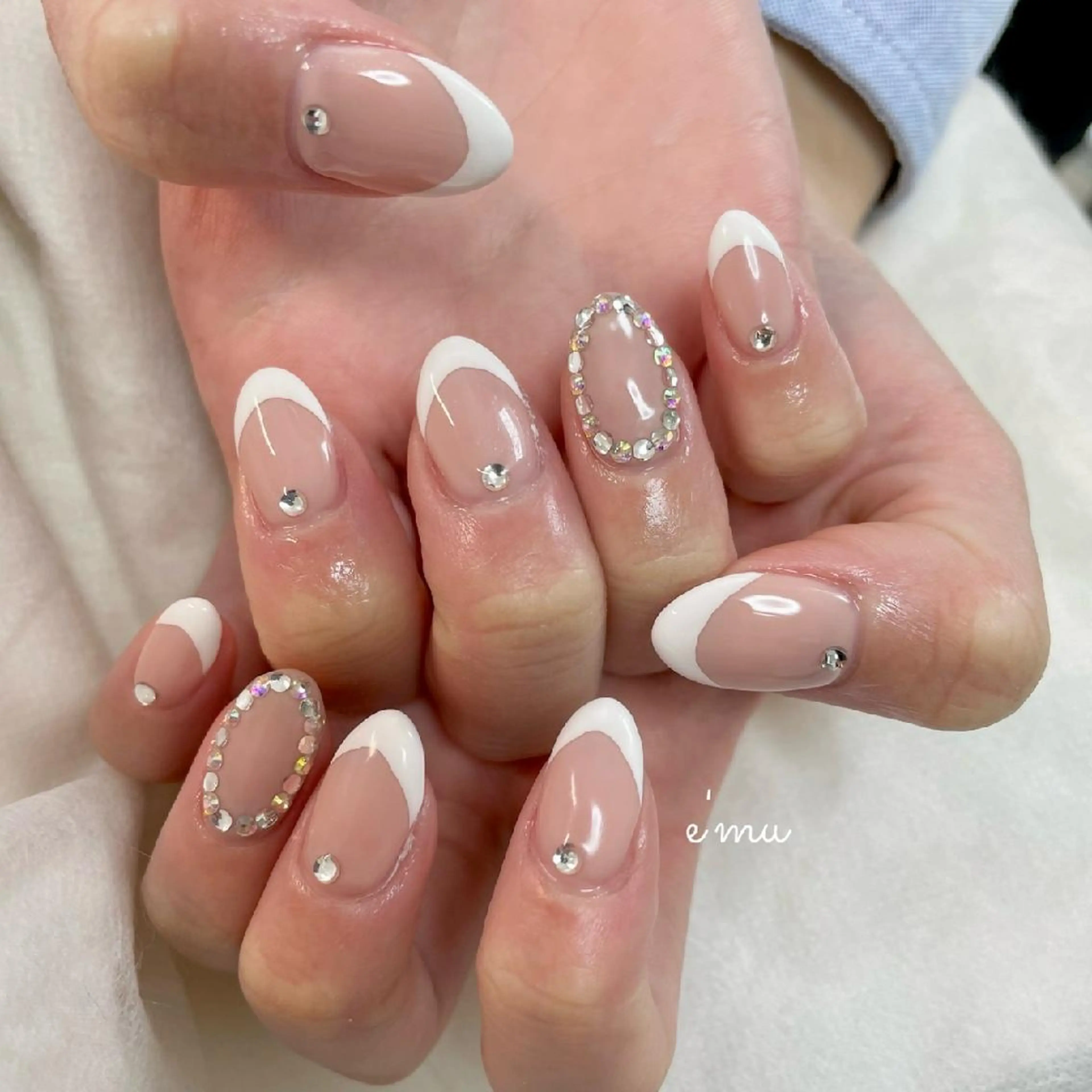 ネイル フレンチネイル シンプルネイル 春ネイル nail salon e'mu💐のネイルデザイン
