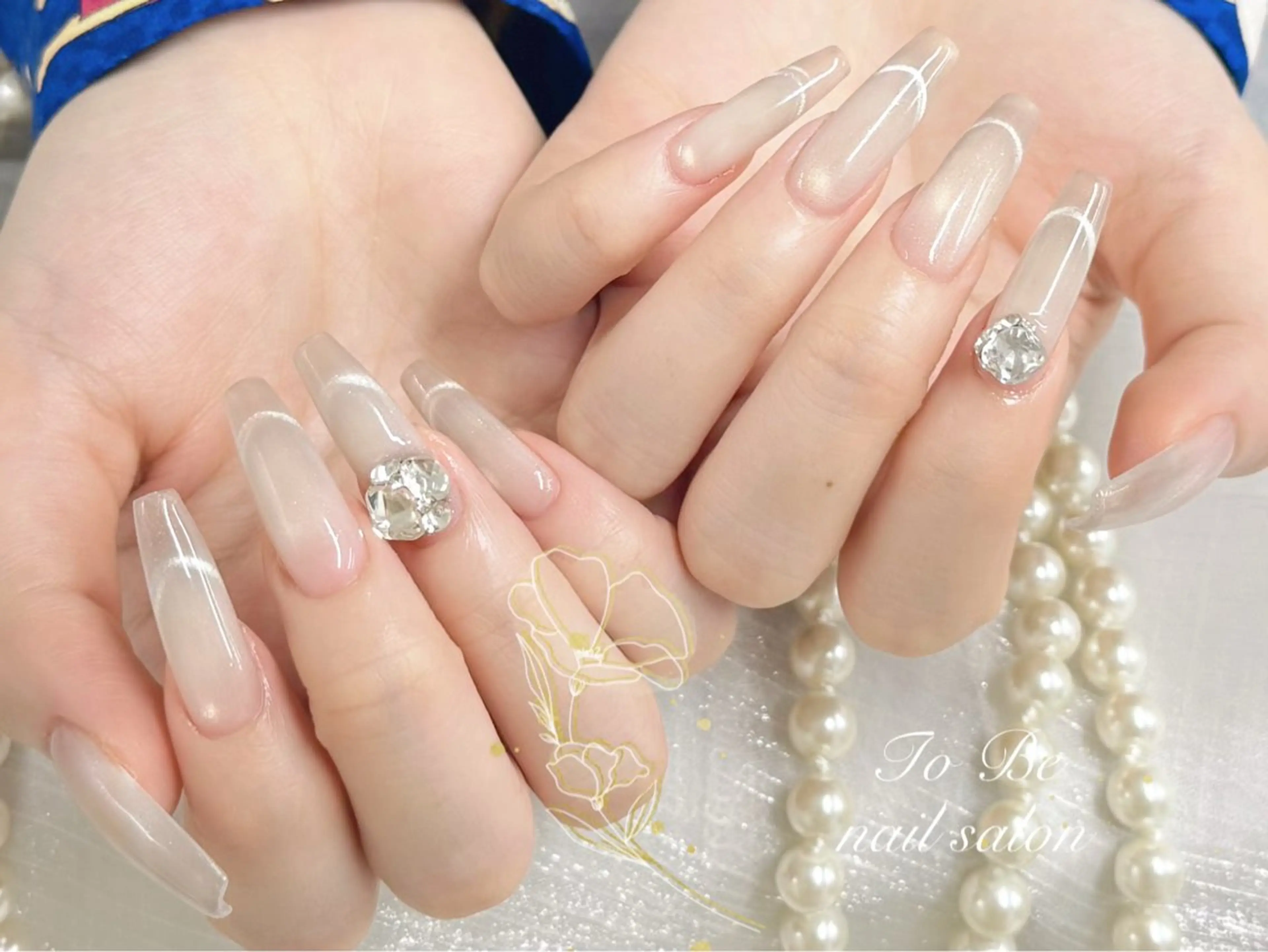 ロング ハンドネイル Nail Salon To Be珈月のネイルデザイン