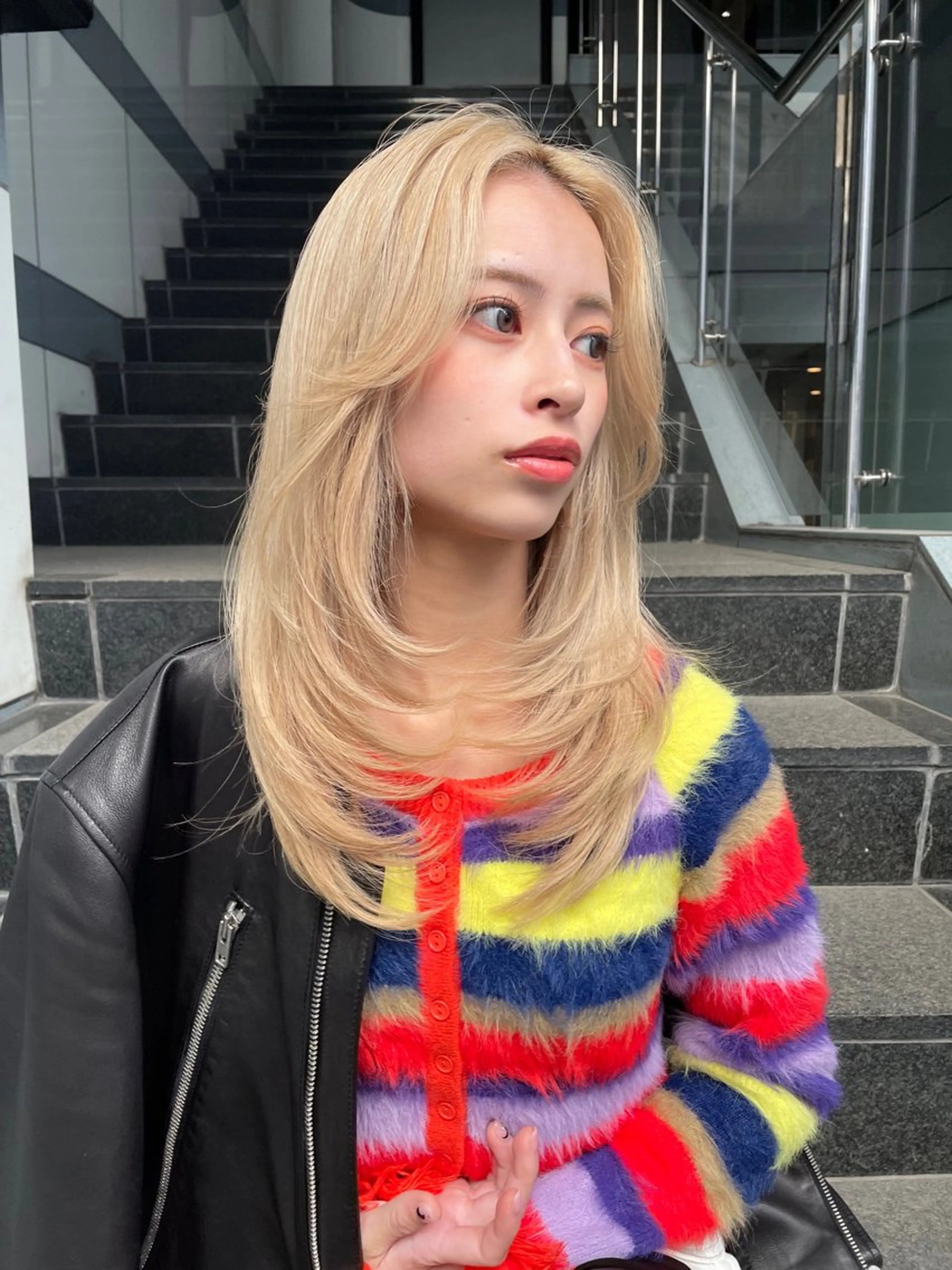 ミディアム ヘアカラー 韓国ヘア🇰🇷 YURIYAのヘアスタイル