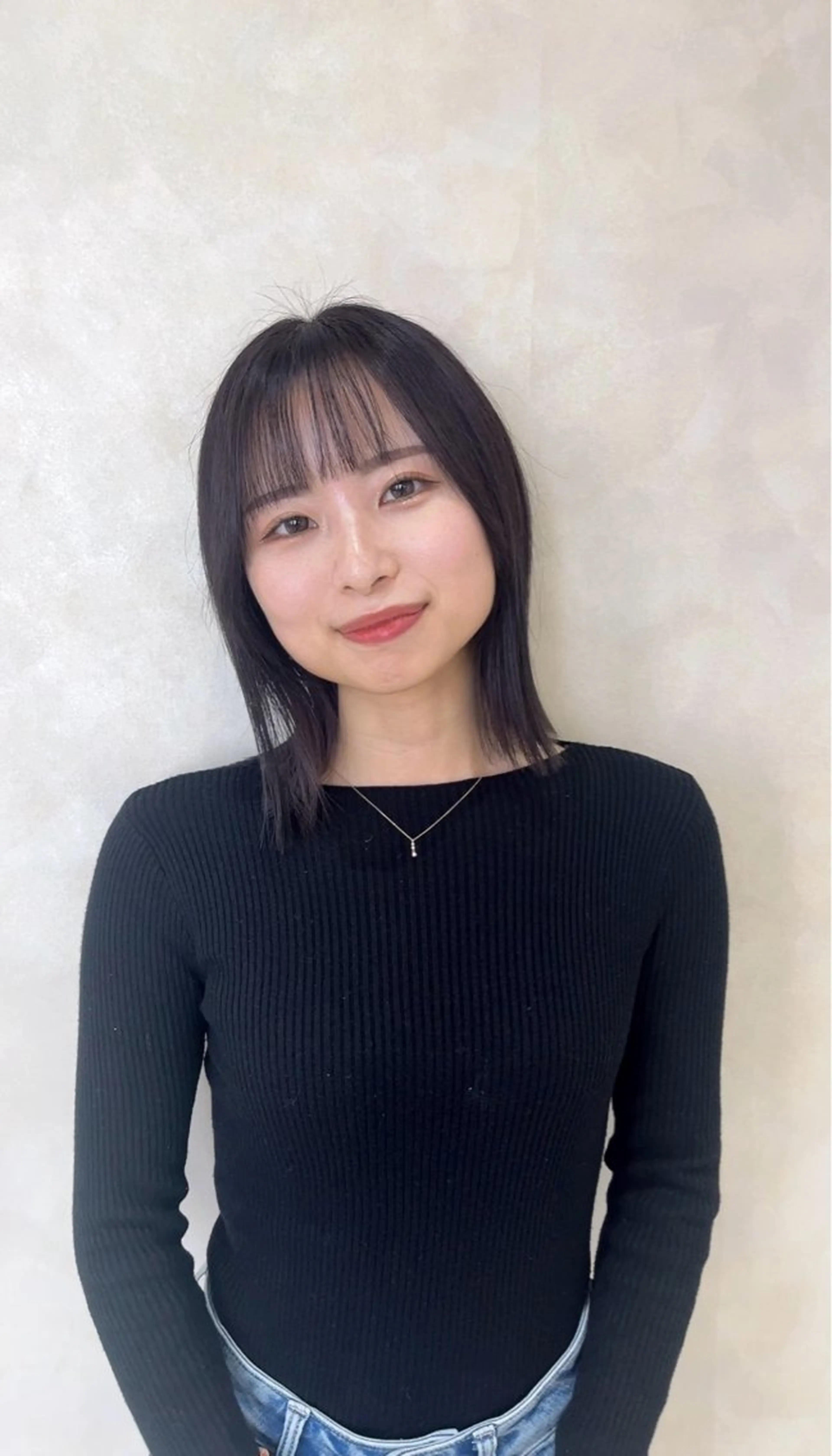 ミディアム ボブ ヨシンモリ 韓国風ヘア レイヤーカット 似合わせカット カット ヘアカラー トリートメント nao🎀zina 透明感/艶髪のヘアスタイル