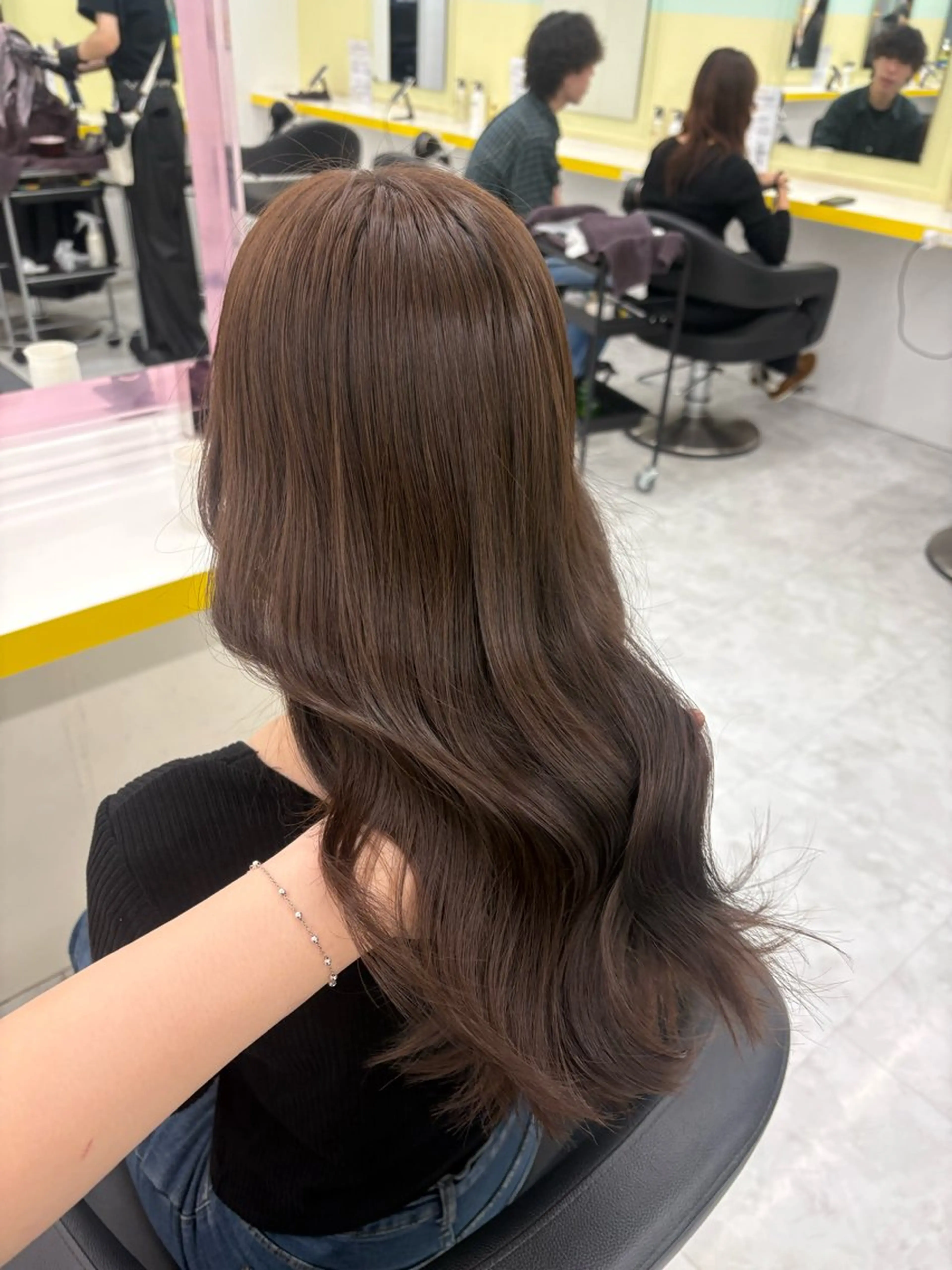 ロング カラー ヘアカラー トリートメント ベージュ×レイヤー 🤎横浜/miu🤎のヘアスタイル
