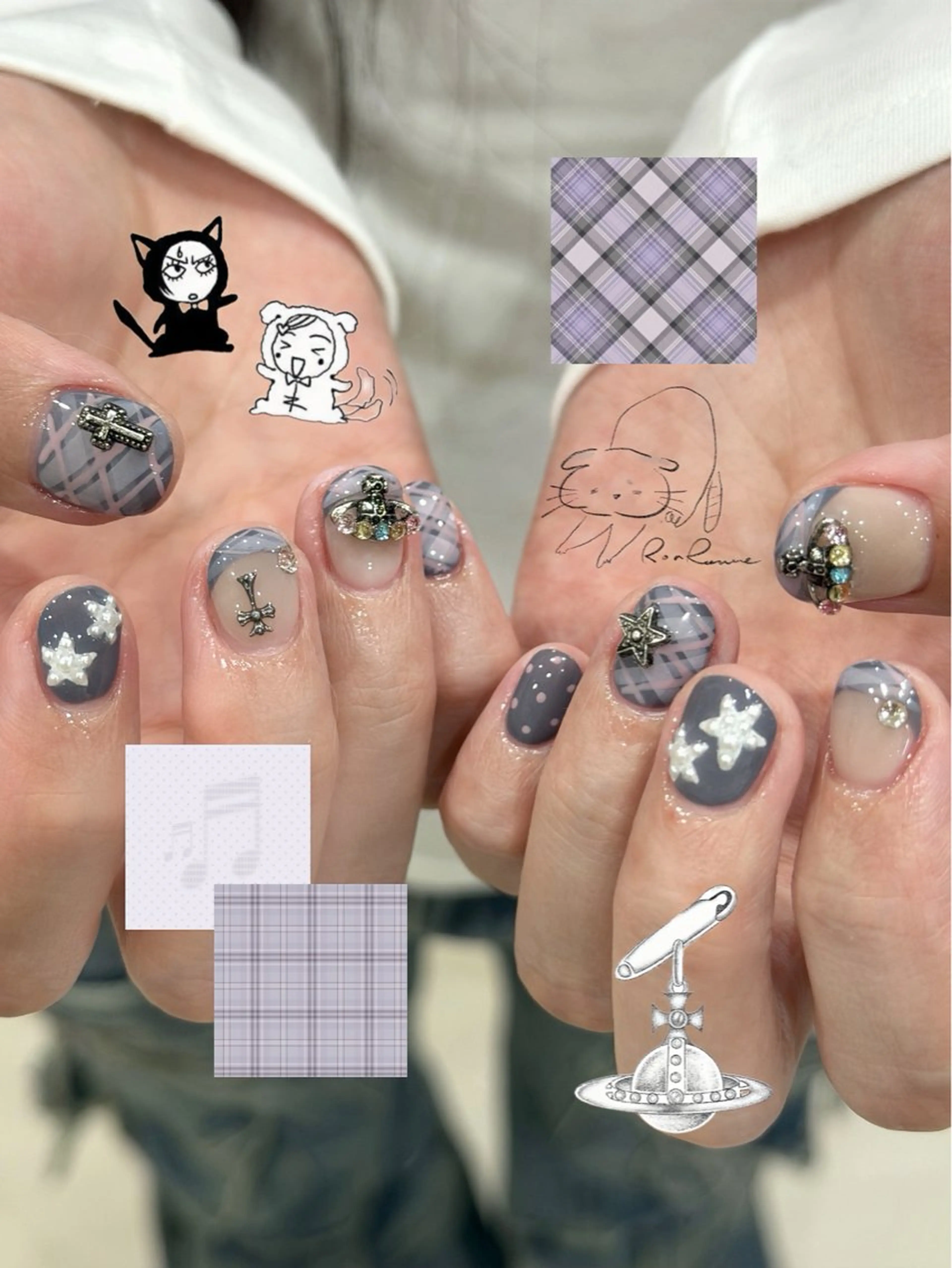 ネイル オーロラネイル 長さ出し フレンチネイル ジェルネイル ミラーネイル ハンドネイル Cho Artネイル所属・ronronne .のネイルデザイン