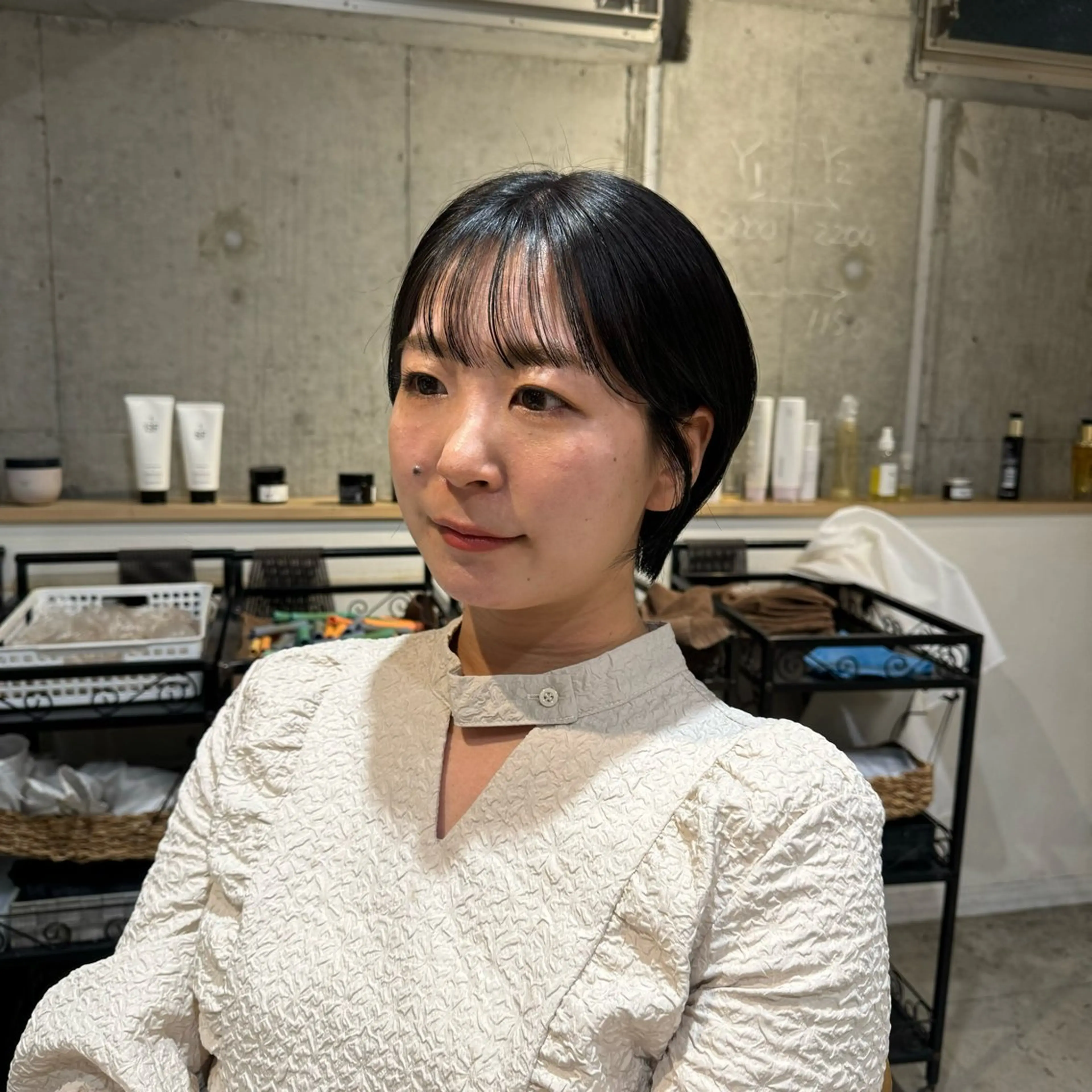 ショート ヘアアレンジ 丸みショート ショートヘア カット トリートメント ヘッドスパ 顔まわり/艶カラー/ 🤎himari🤎のヘアスタイル