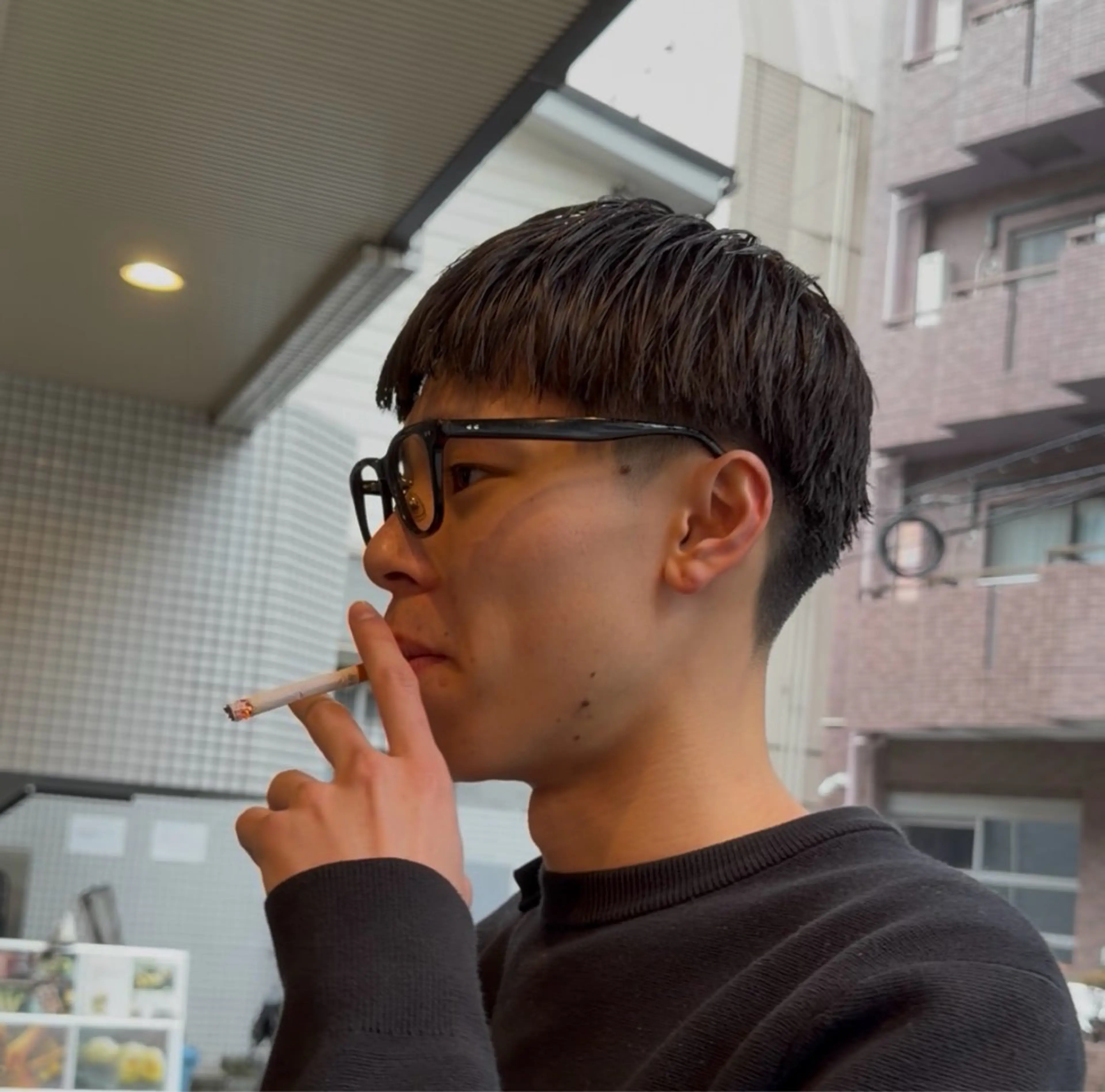 ショート パーマ メンズ カット 佐藤 吏空のヘアスタイル