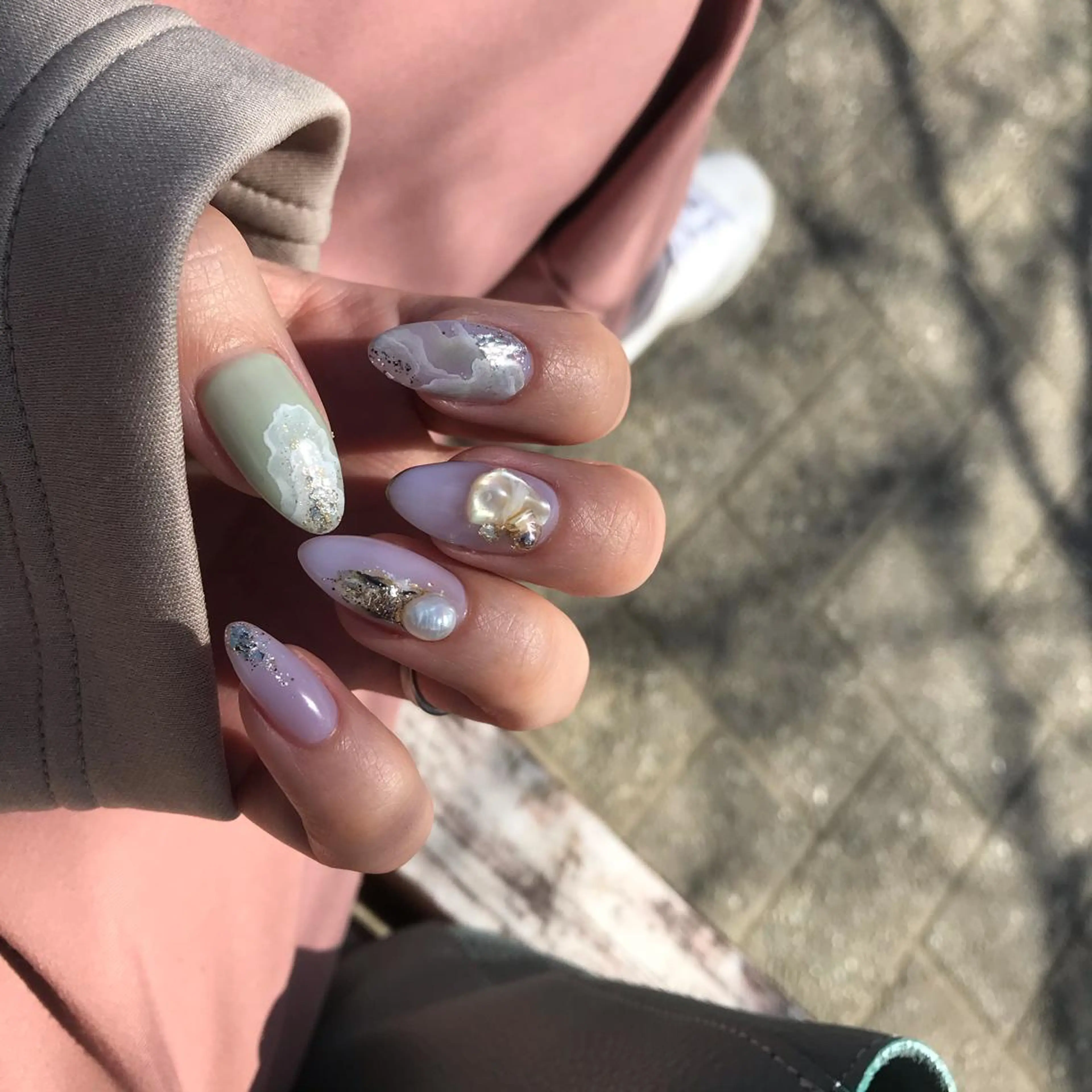 ネイル アートネイル ニュアンスネイル 春ネイル ハンドネイル yokoai nailのネイルデザイン