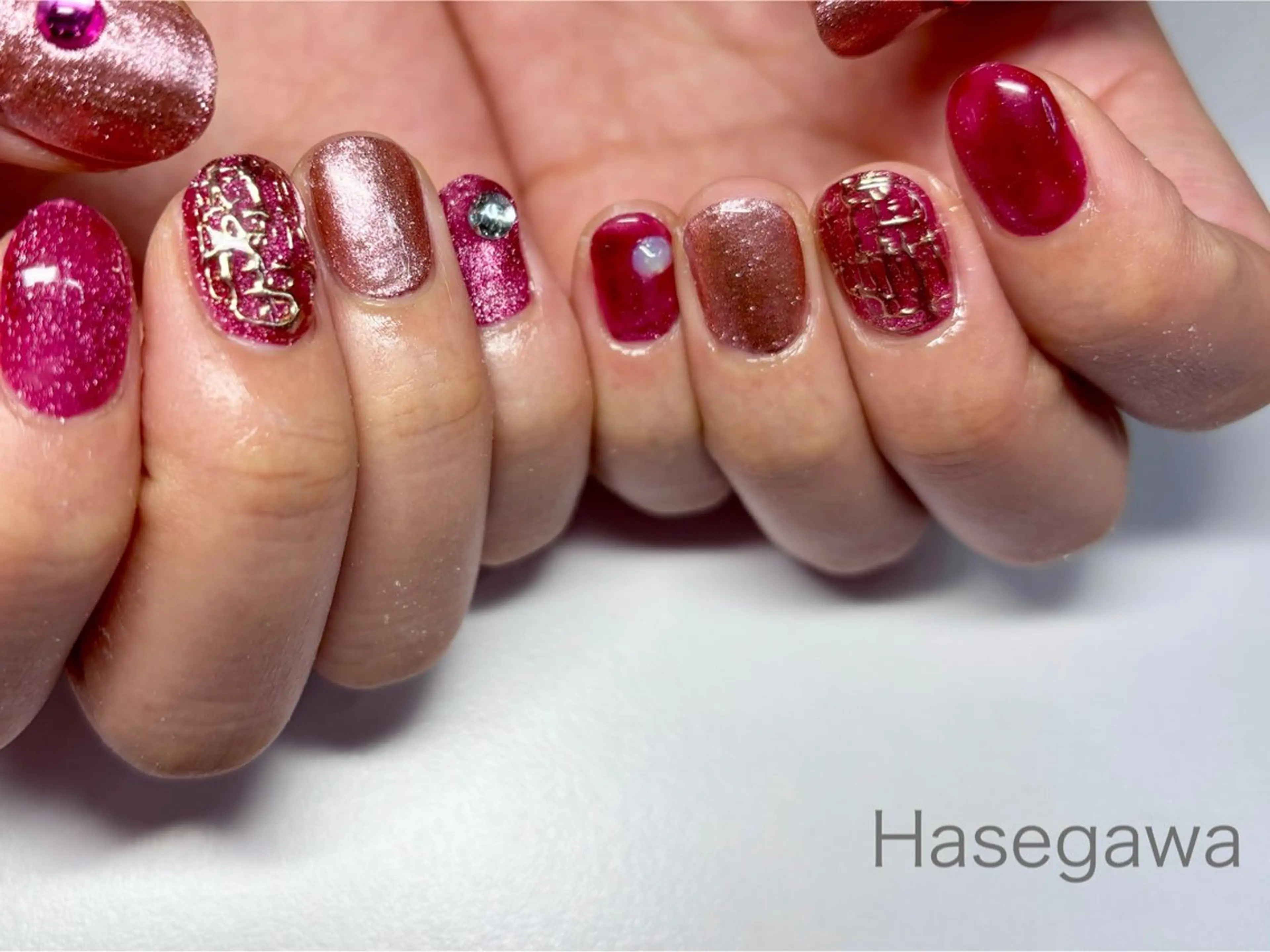 ネイル アートネイル マグネットネイル ミラーネイル ハンドネイル DROP 長谷川のネイルデザイン